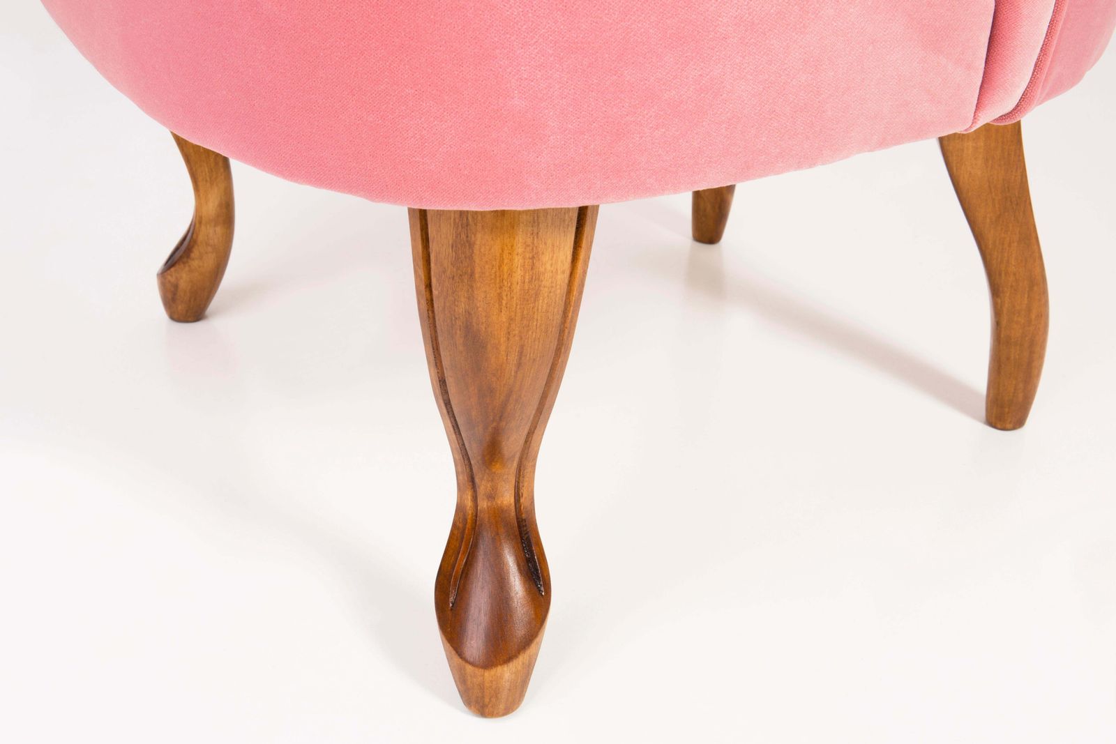 photo for sale Set Of Two 20th Century Art Deco Baby Pink Armchairs, 1950s