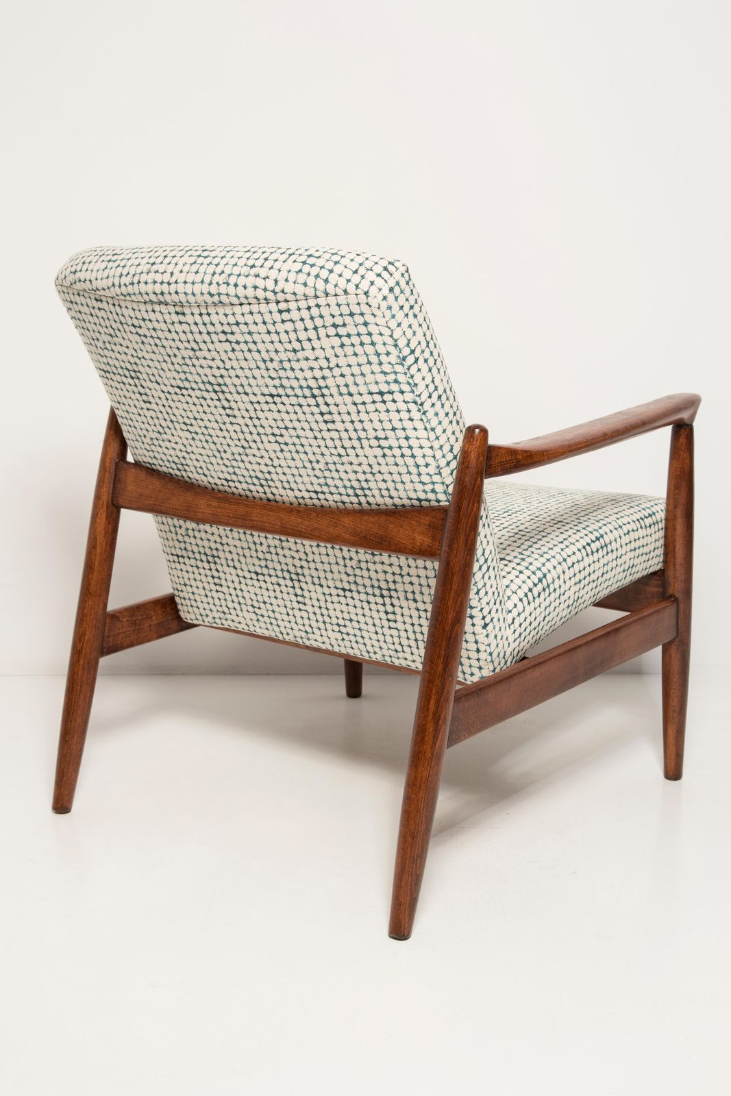 Set Of Mid Century White And Aqua Armchairs And Stools, Edmund Homa, Europe, 1960s photo vintage
