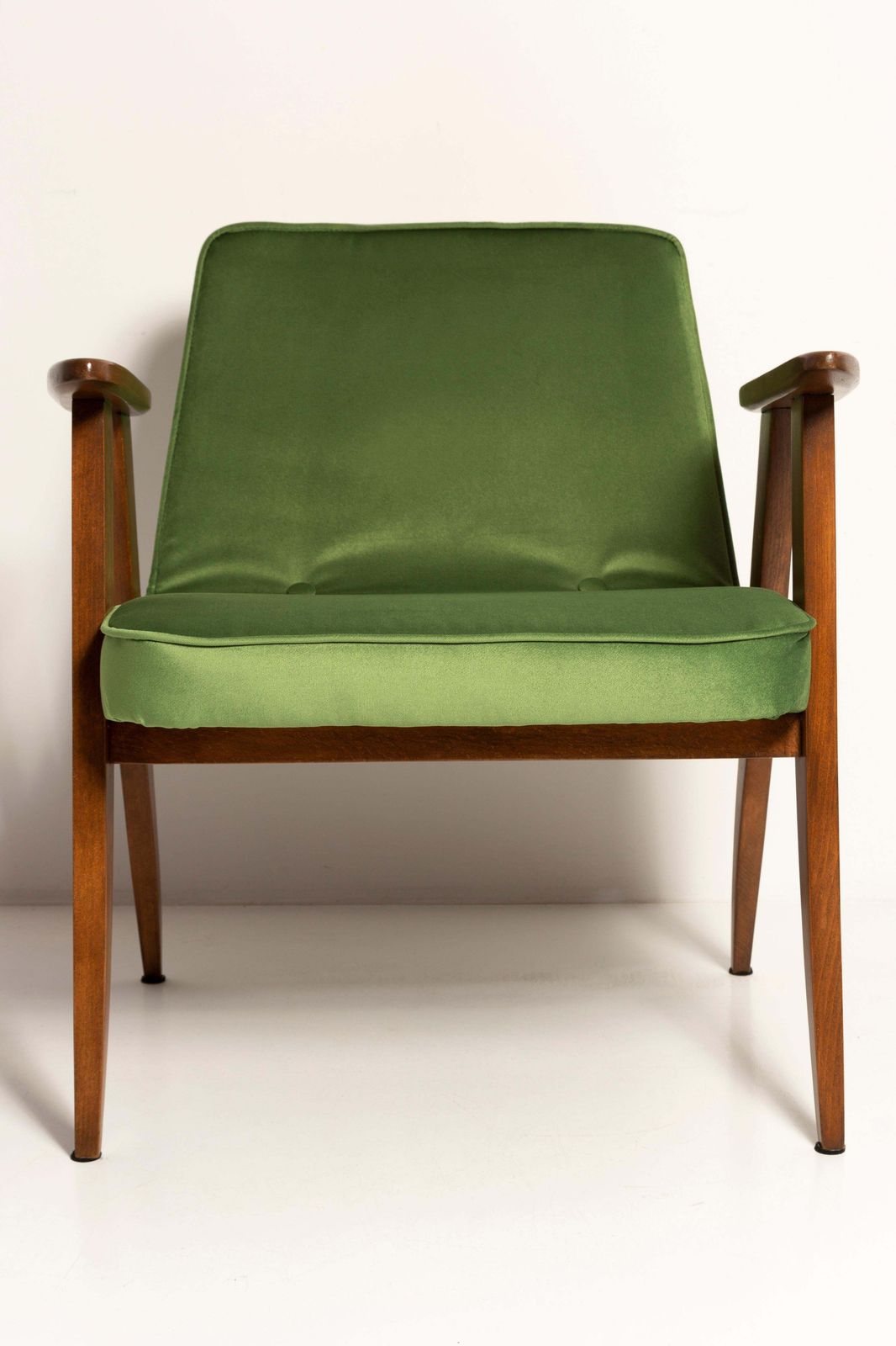 Pair Of Mid Century 366 Armchairs, Green And Orange, By Chierowski Europe, 1960s photo buy