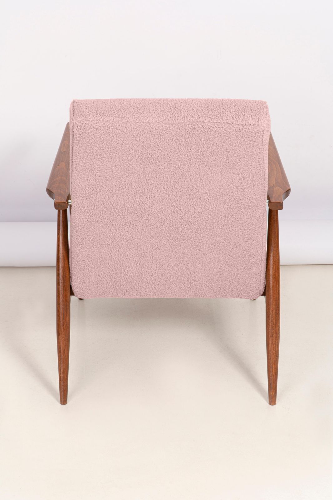 photo buy Pair Of Dusty Pink Bouclé Dante Armchairs, H. Lis, Europe, 1960s