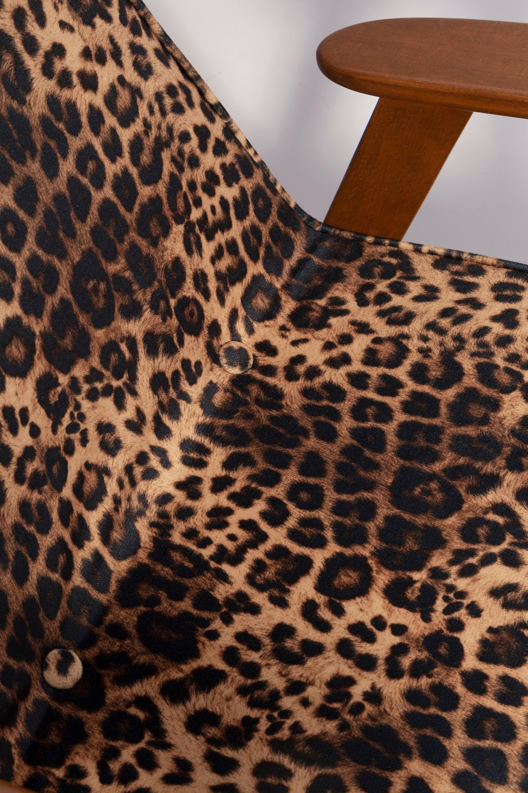 Two Mid Century 366 Armchairs In Leopard Print Velvet, Jozef Chierowski, 1960s photo vintage