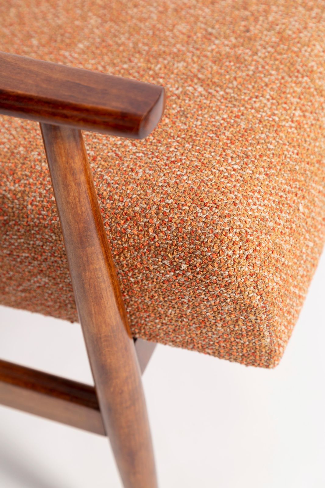 Set Of Two Mid Century Melange Orange Dante Armchairs And Stools, H. Lis, 1960s photo buy