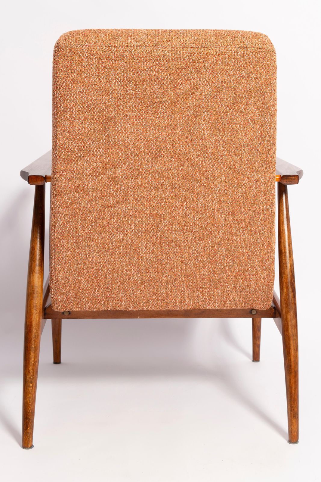 photo for sale Set Of Two Mid Century Melange Orange Dante Armchairs And Stools, H. Lis, 1960s