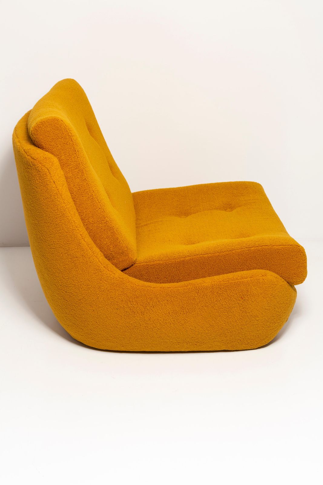 20th Century Vintage Ochre Yellow Boucle Atlantis Big Armchair, 1960s photo buy
