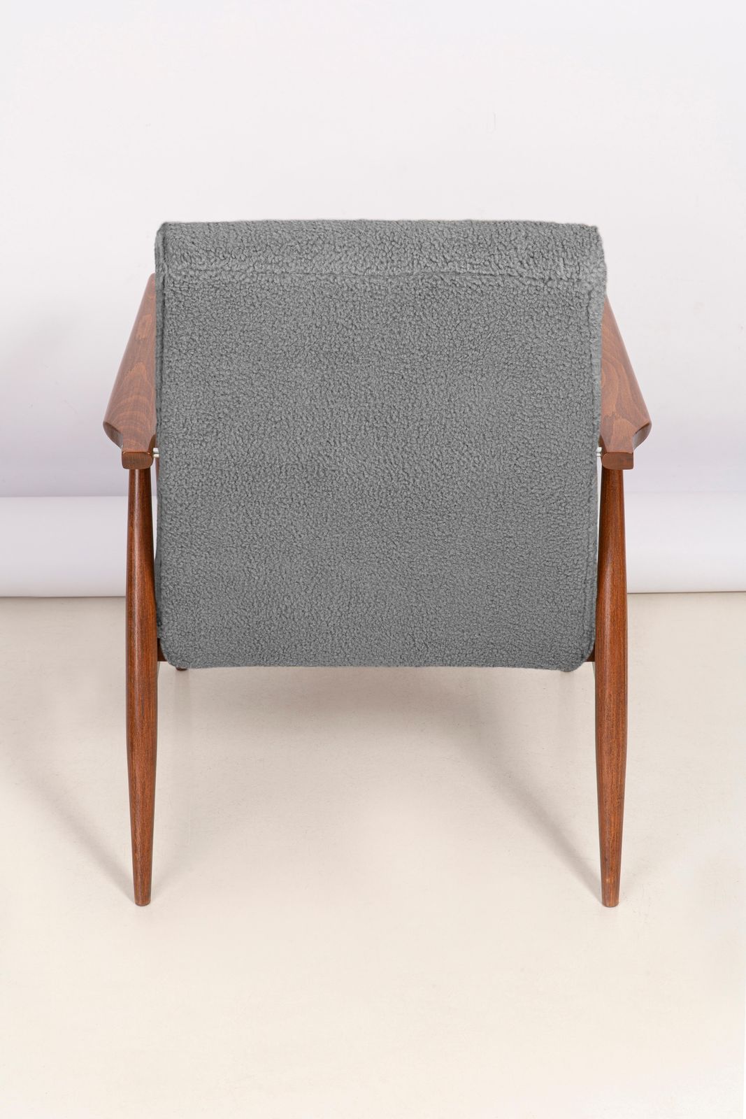 2721.0 Pair Of Mid Century Grey Bouclé Dante Armchairs, H. Lis, 1960s photo