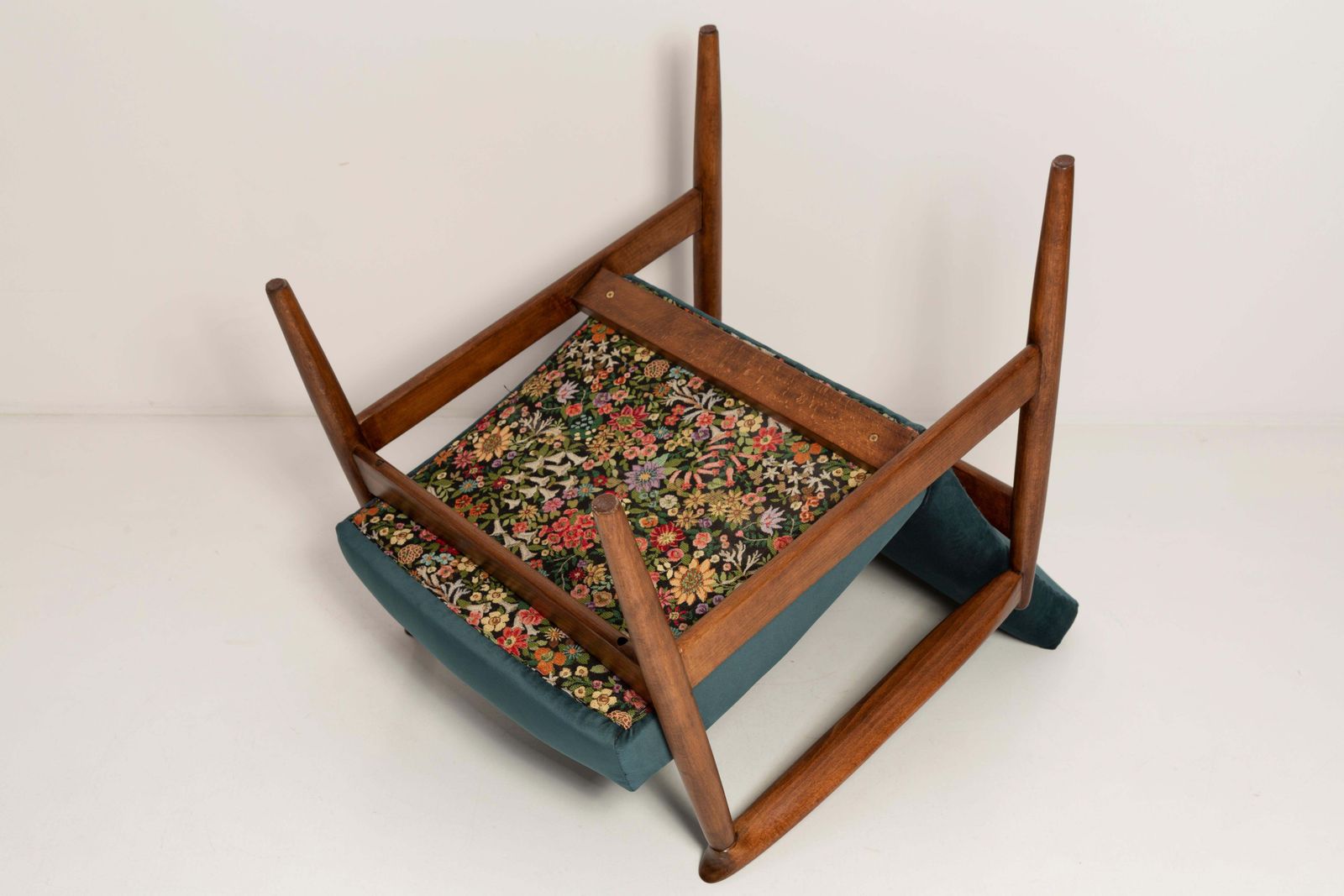 photo furniture Pair Of Midcentury Petrol Blue Armchairs, Edmund Homa, Poland, 1960s
