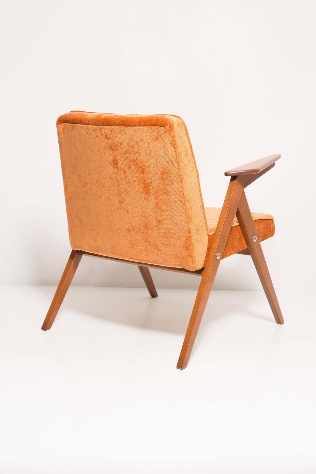 2721.0 Set Of Two Midcentury Orange Bunny Armchairs By Jozef Chierowski, Poland, 1960s photo