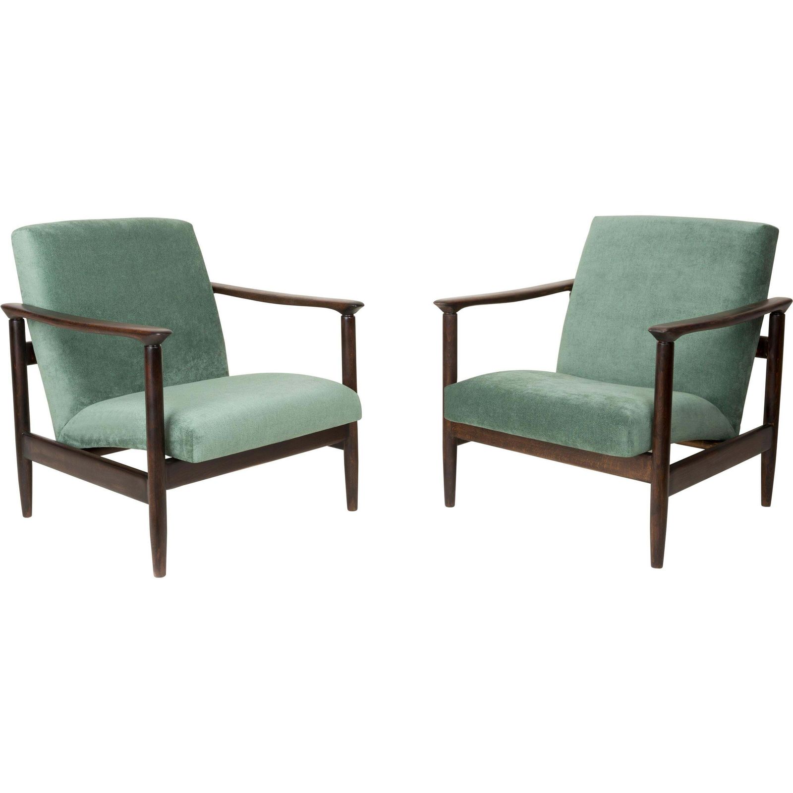 Pair Of Green Apple Armchairs, Edmund Homa, Gfm 142, 1960s, Poland