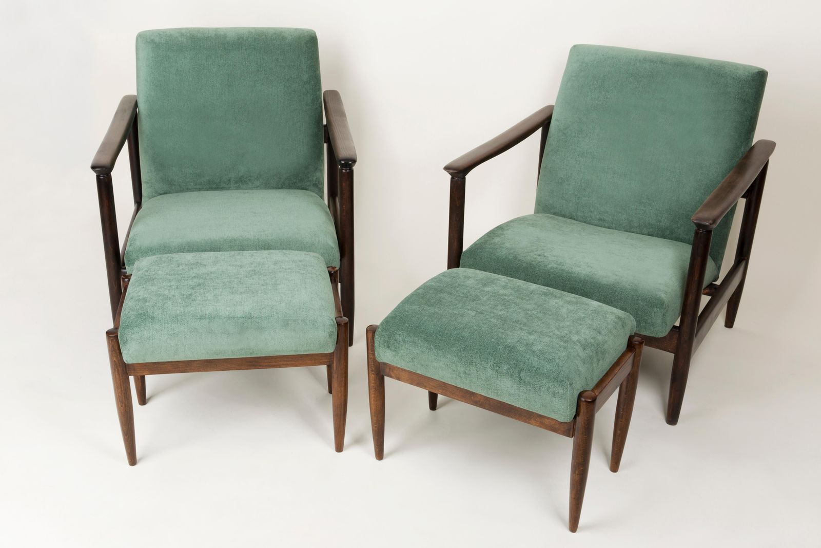 Pair Of Green Apple Armchairs, Edmund Homa, Gfm 142, 1960s, Poland photo for sale