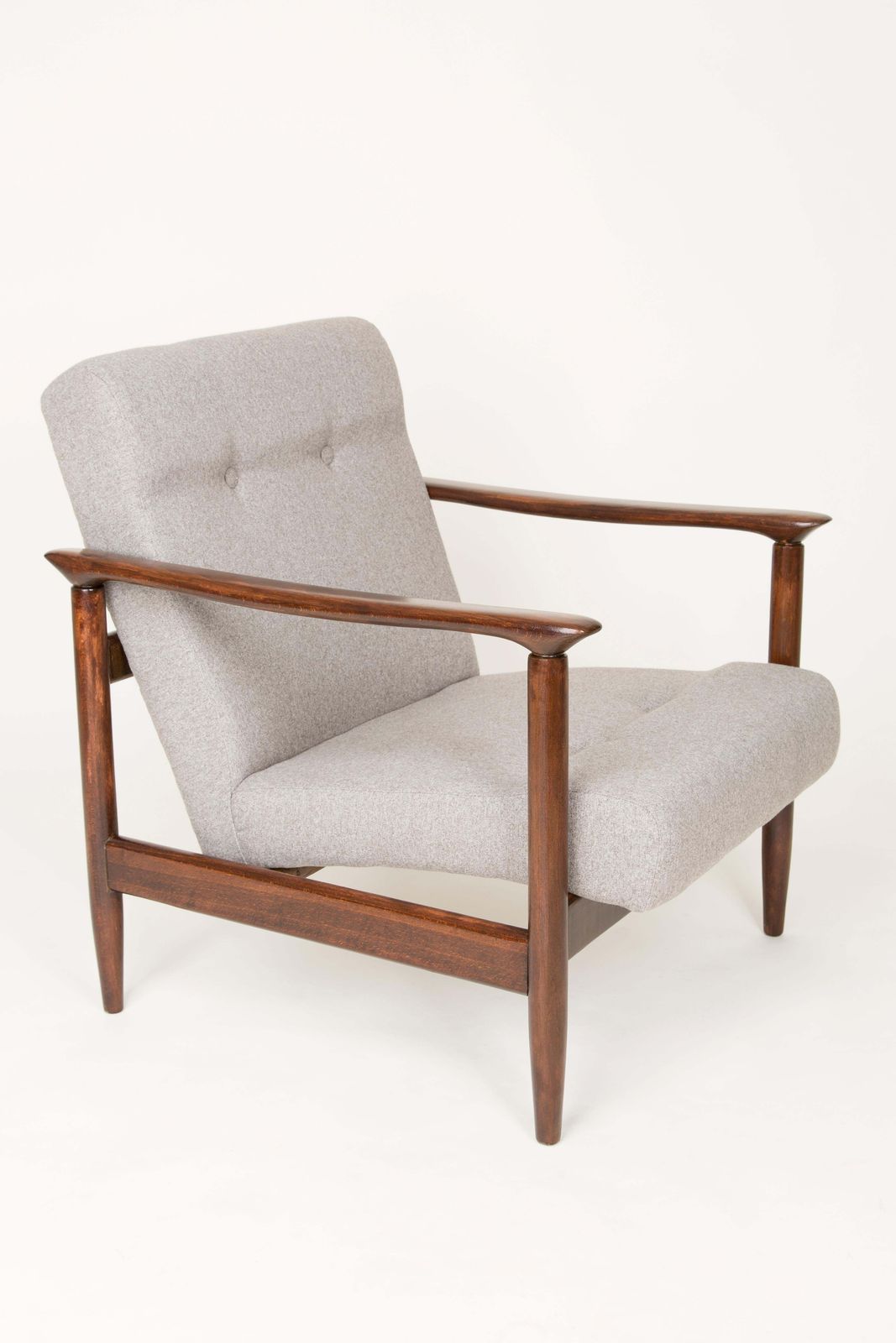 Pair Of Beige Armchairs, Edmund Homa, Gfm 142, 1960s, Poland photo vintage