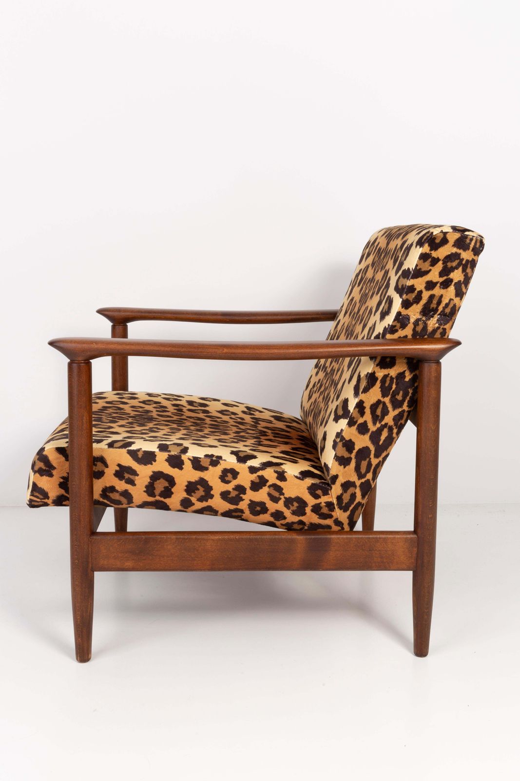 Two Leopard Velvet Armchairs, Hollywood Regency, Edmund Homa, 1960s, Poland photo buy