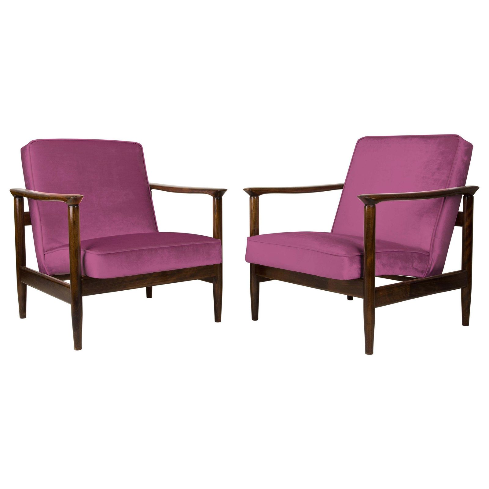 Pair Of Pink Armchairs, Edmund Homa, Gfm 142, 1960s, Poland