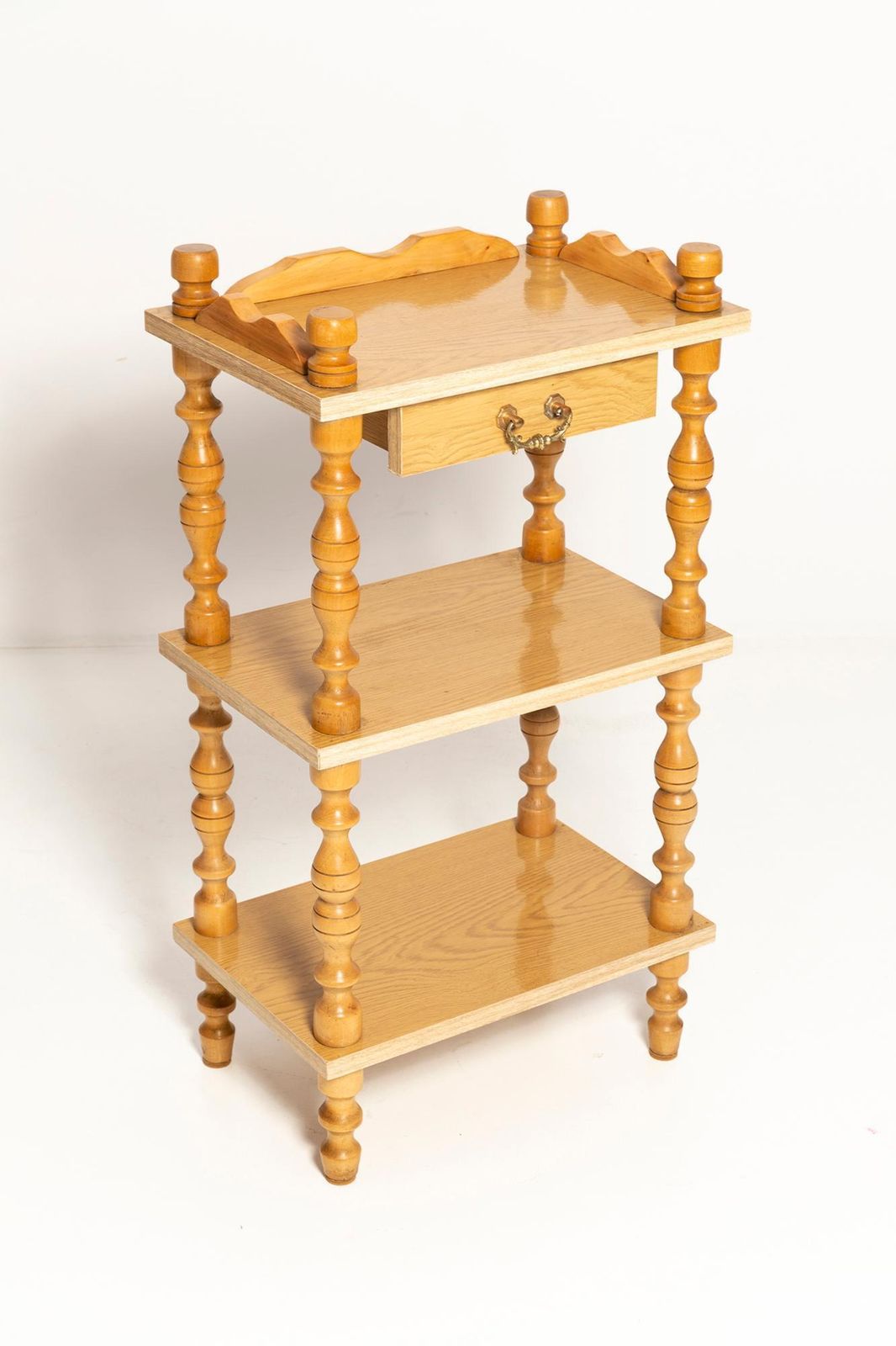 photo for sale Mid Century Vintage Night Table, Whatnot, Shelf, Stand, Beechwood, Europe, 1960s