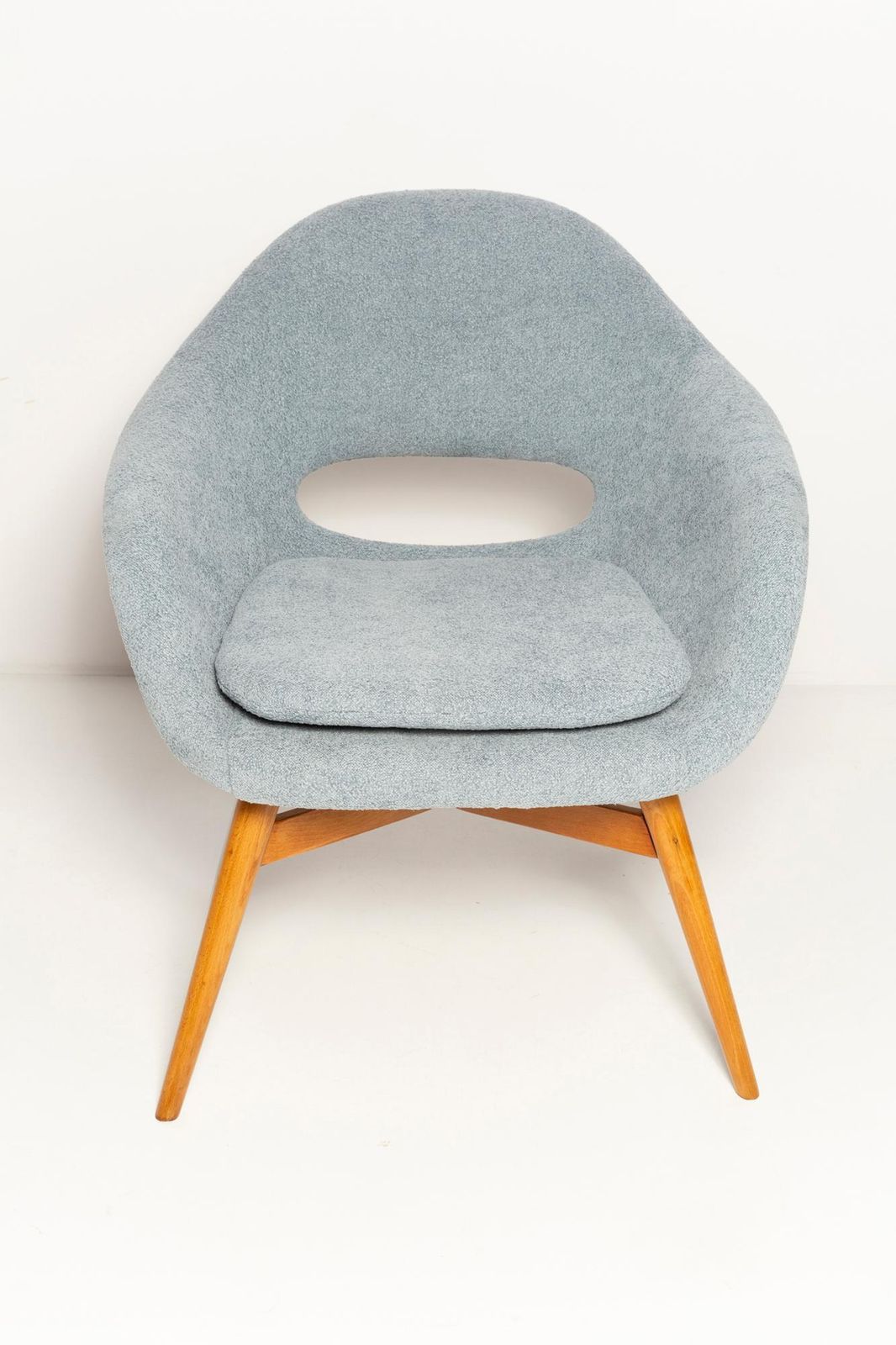 photo vinterior Set Of Two Mid Century Light Blue Shell Chairs, By Navratil, Czechoslovakia 1960