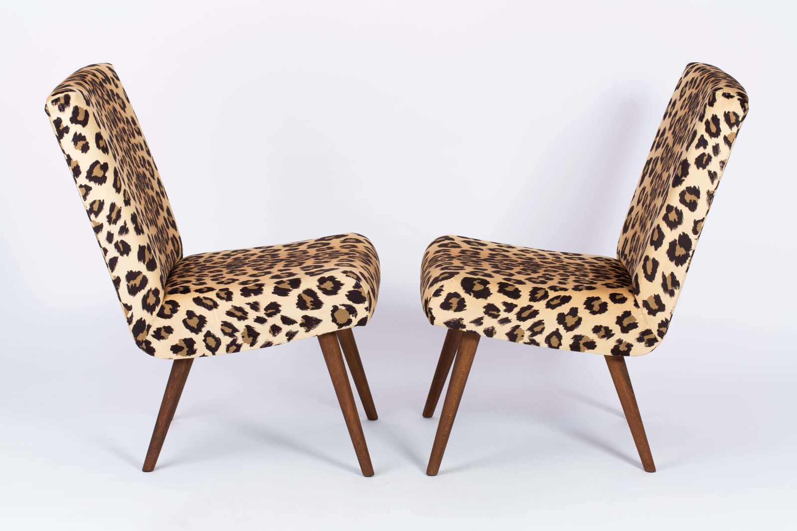 Set Of Two Mid Century Modern Leopard Print Chairs, 1960s, Germany photo for sale