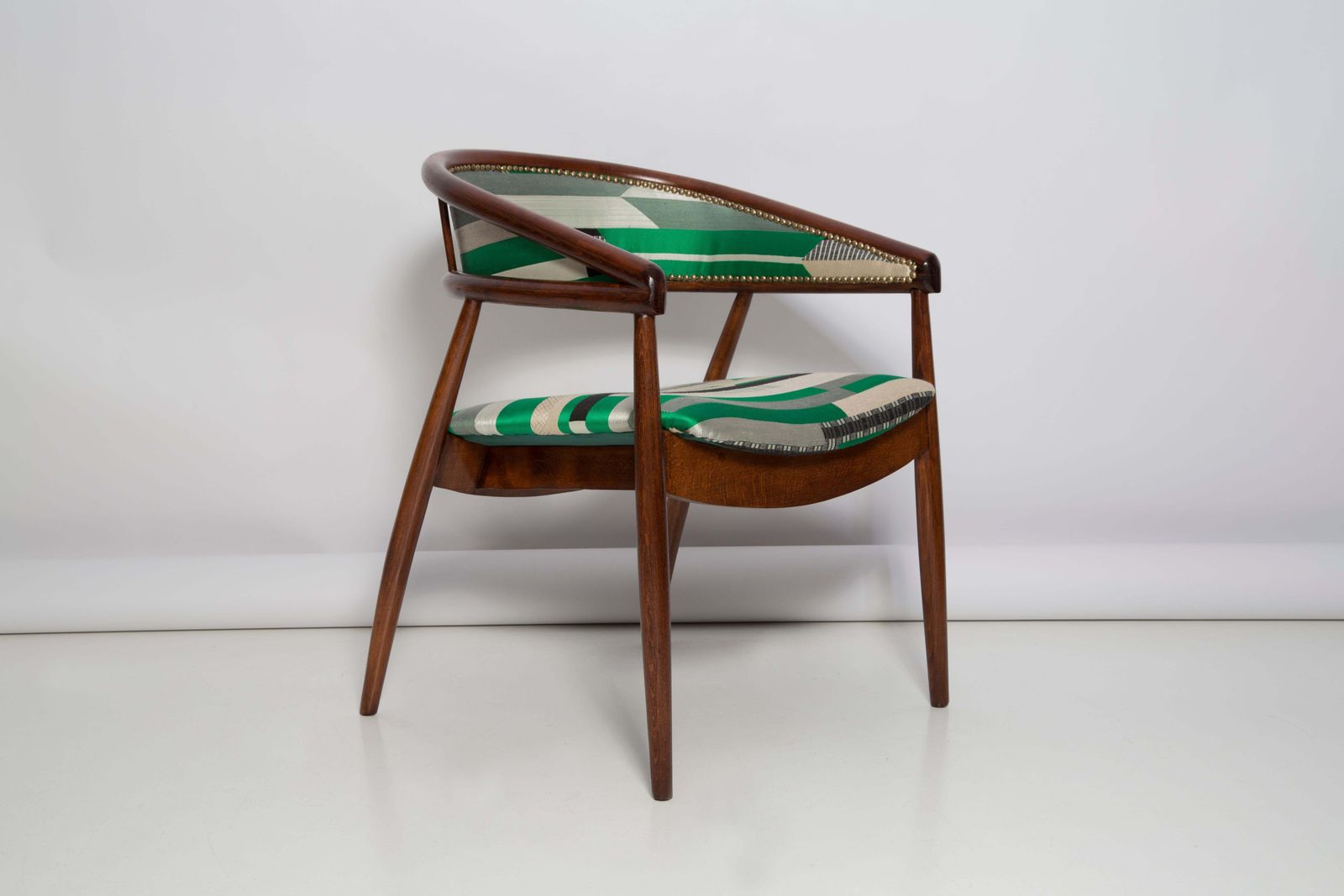 Pair Of Mid Century Radomsko B 3300 Armchairs, Babelia Jacquard, 1960s, Europe photo 3061.0
