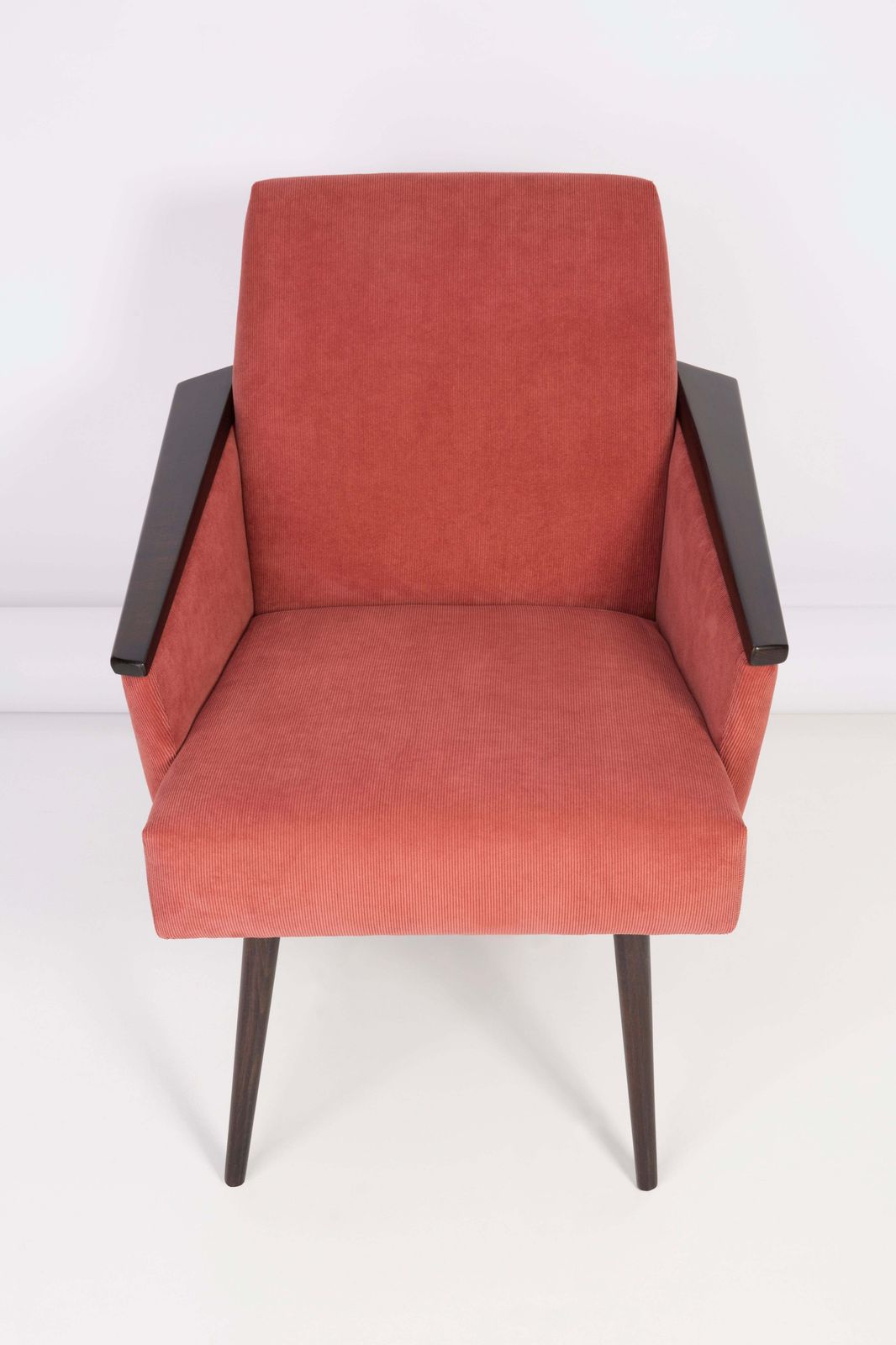Paar Mid Century Fauteuils Met Roze Corduroy Bekleding, Jaren 1960 photo 2976.0