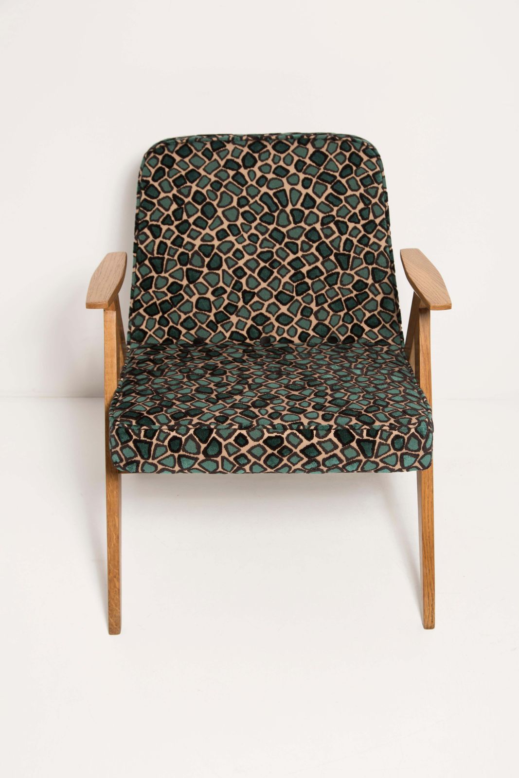 photo furniture Two Mid Century 366 Armchairs In Leopard Velvet, By Chierowski, Europe, 1960s