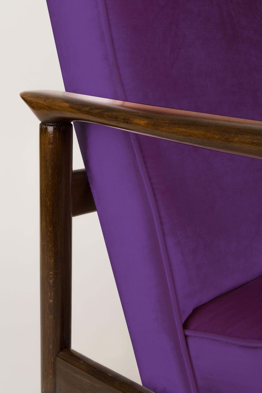Pair Of Purple Violet Armchairs, Edmund Homa, Gfm 142, 1960s, Poland photo Furniture