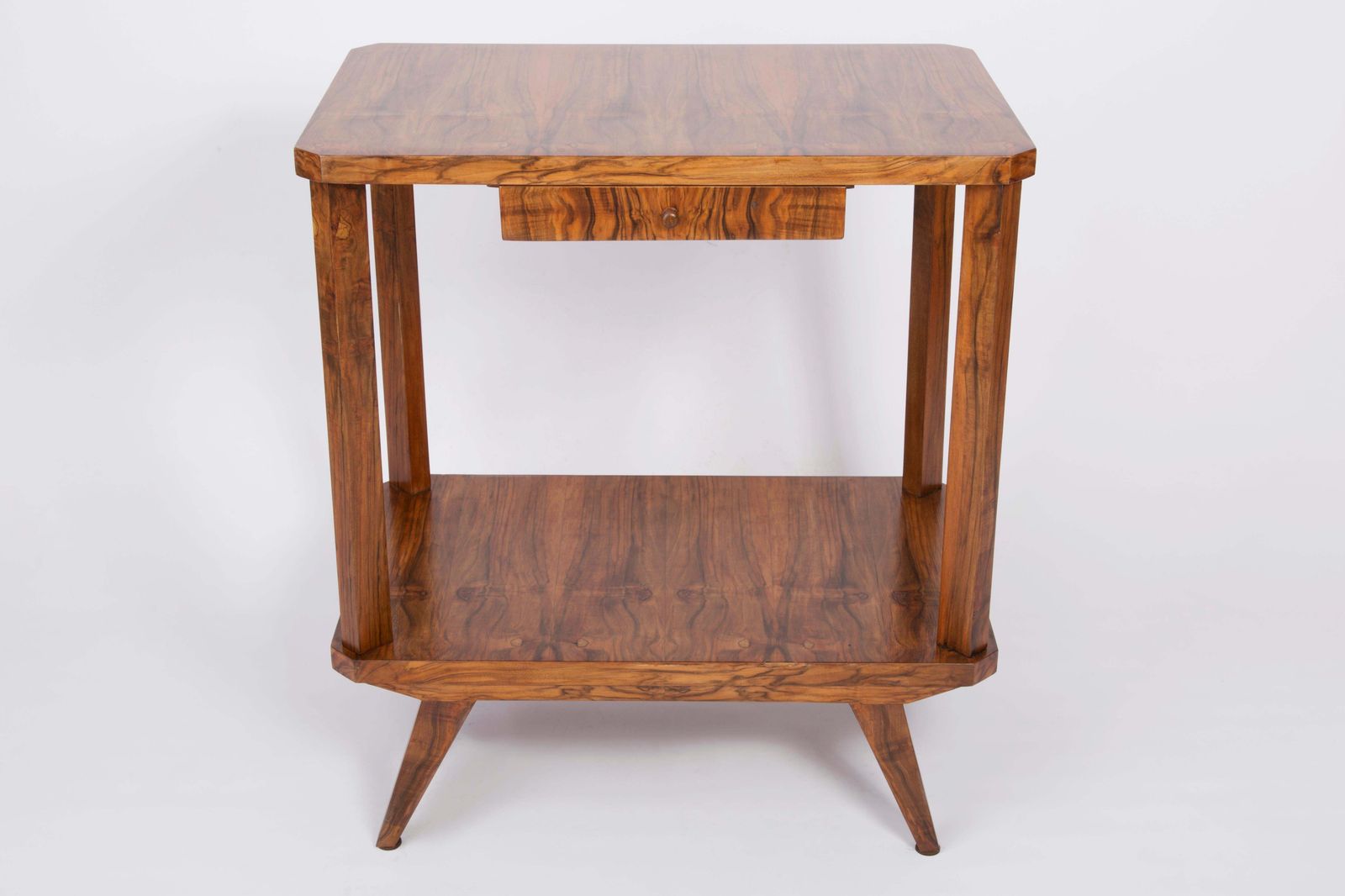 Mid Century Modern Vintage Tv Side Table, Beechwood, Poland, 1960s photo Furniture