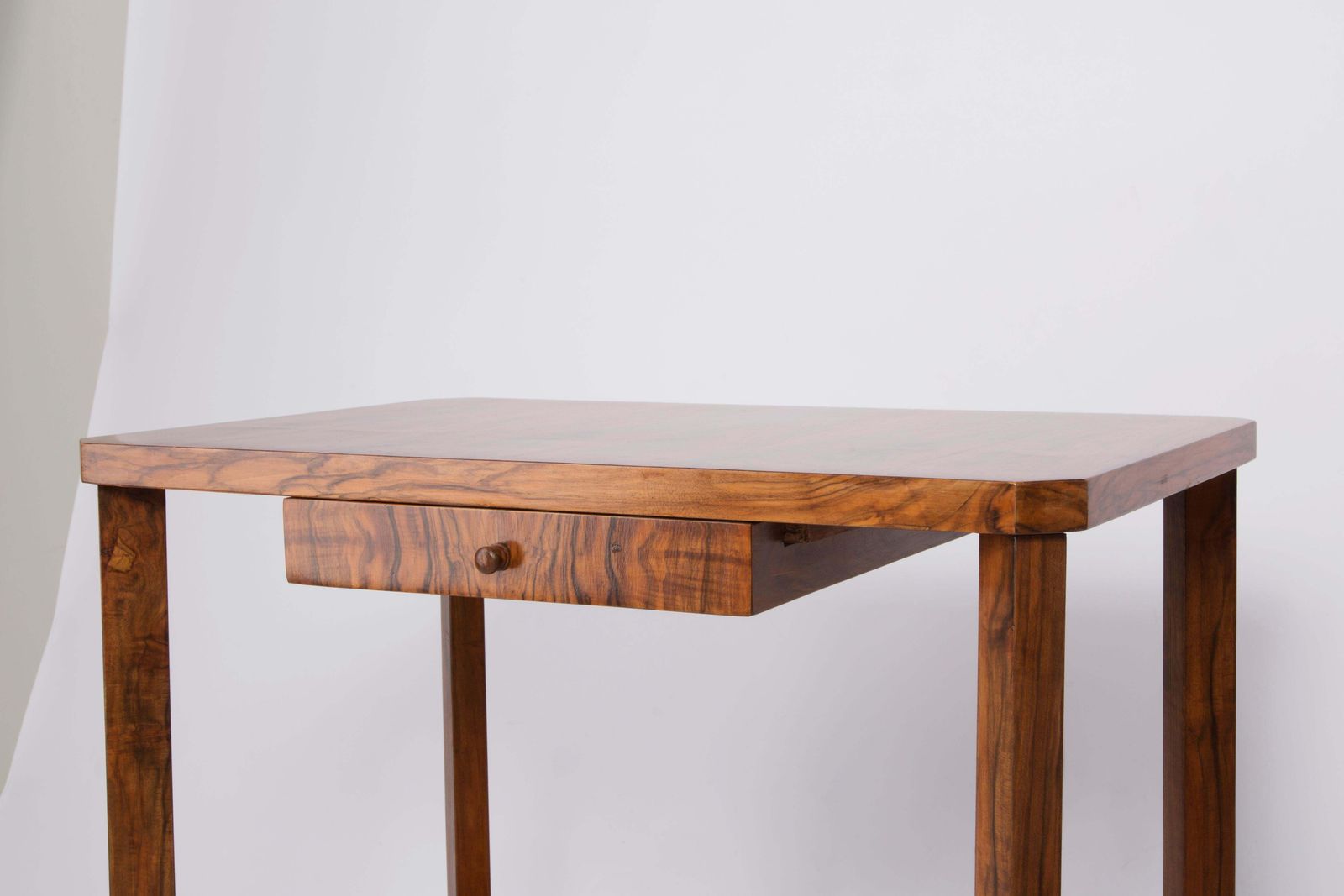 Mid Century Modern Vintage Tv Side Table, Beechwood, Poland, 1960s photo vinterior