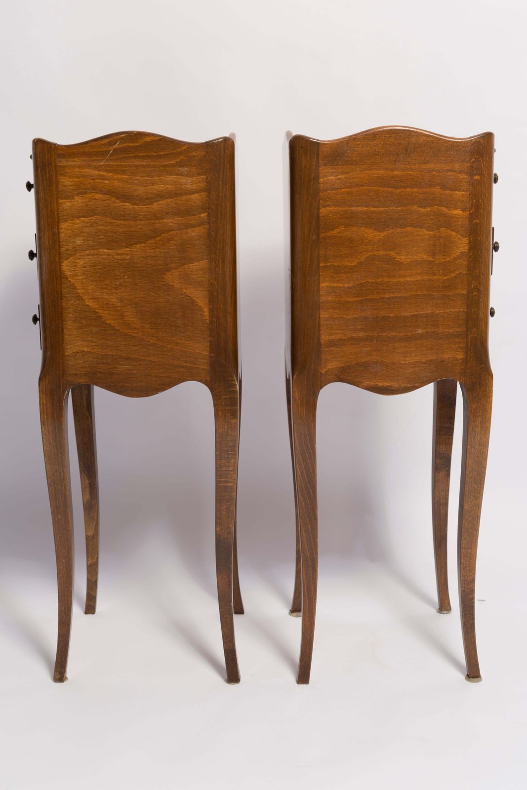 photo furniture Set Of Two Mid Century Night Tables, Wood, France, 1960s