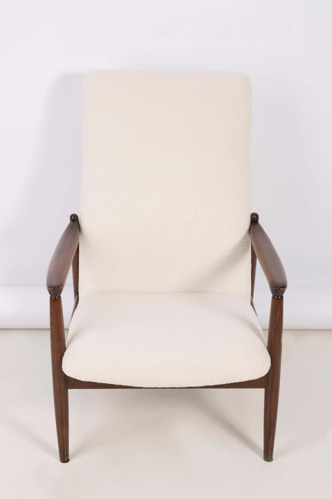 3232.0 Pair Of Light Crème Boucle Armchairs, Gfm 64 High, Edmund Homa, 1960s photo