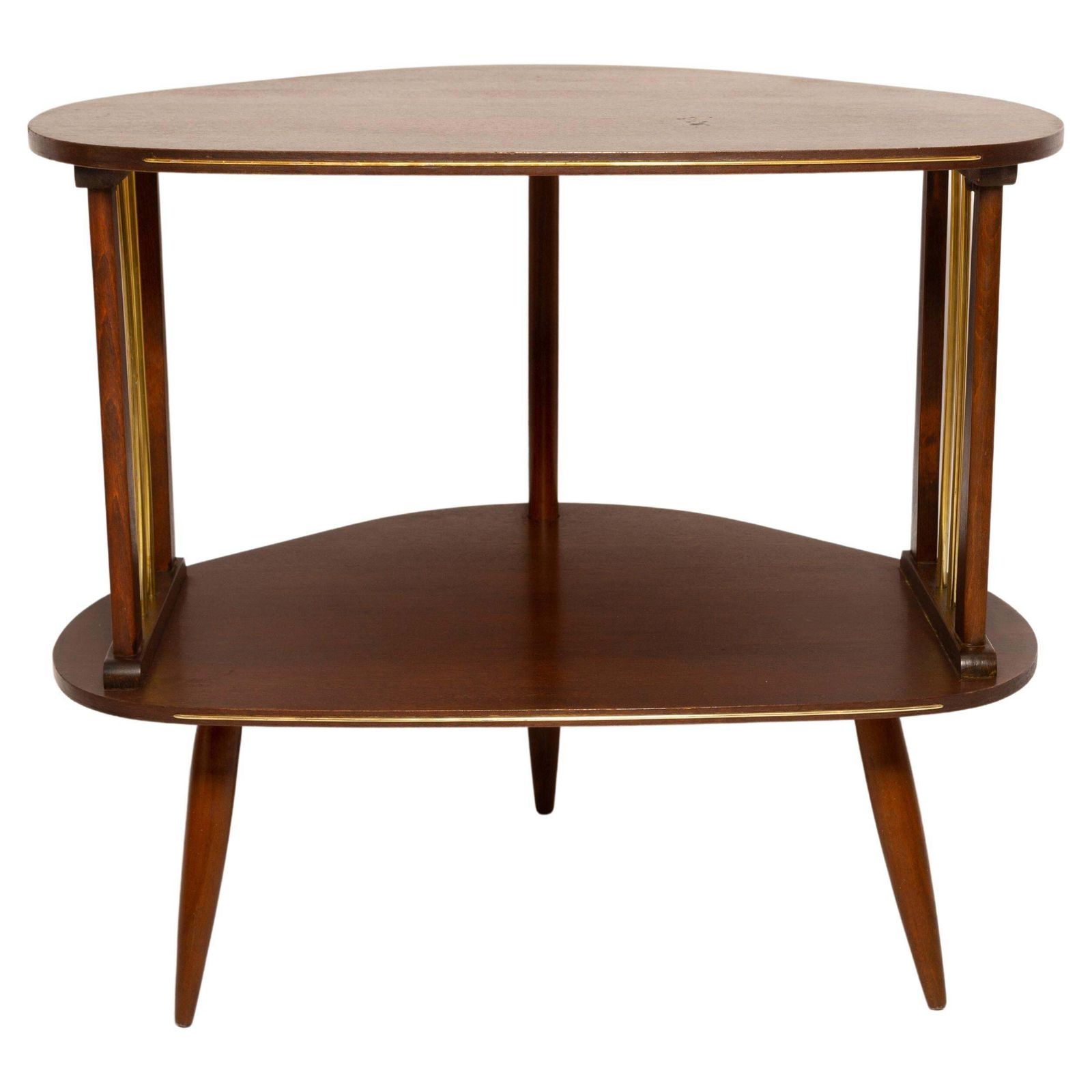 Mid Century Modern Vintage Tv Side Table, Beechwood, Poland, 1960s