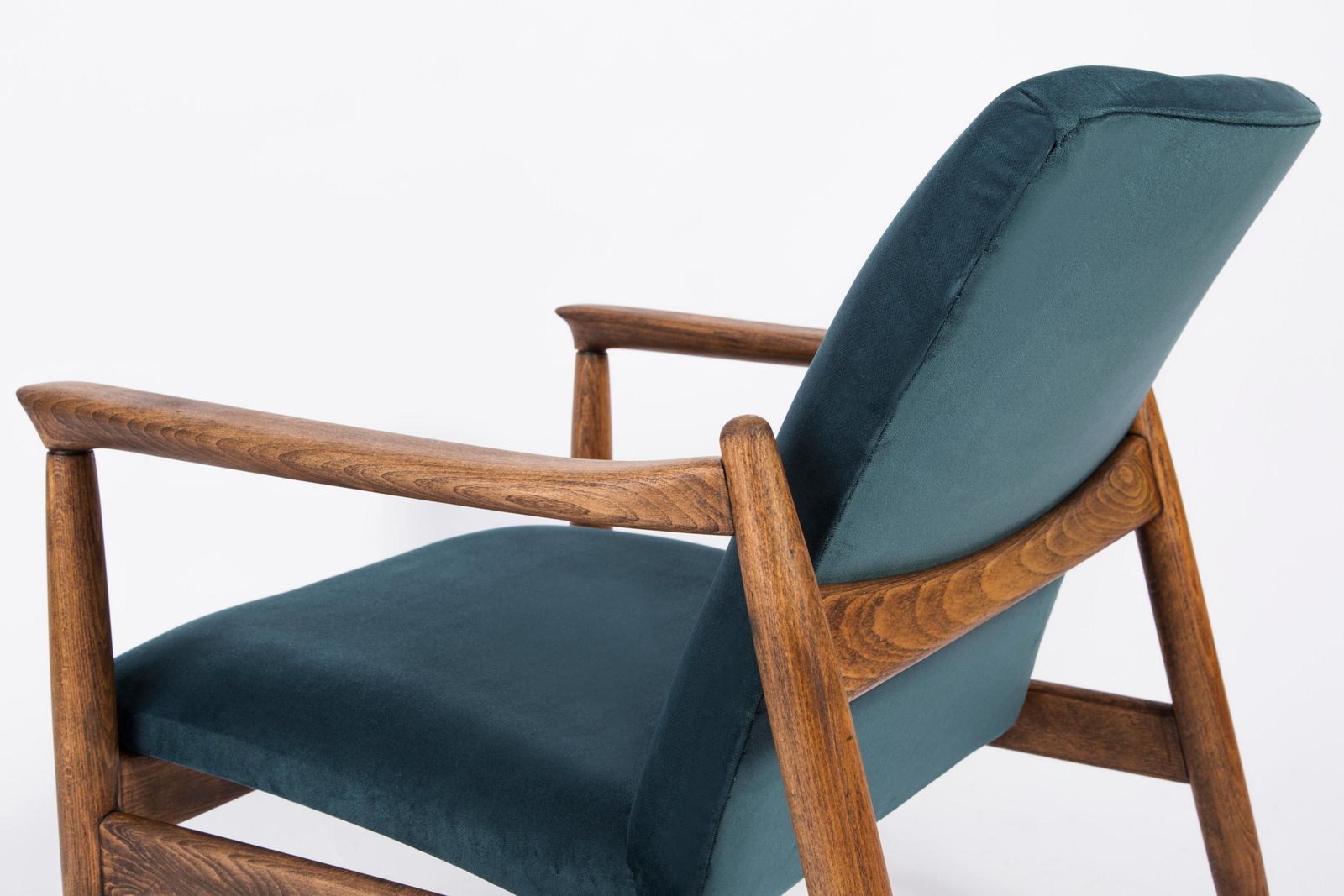 Set Of Petrol Blue Vintage Armchairs And Stools, Edmund Homa, 1960s photo vintage