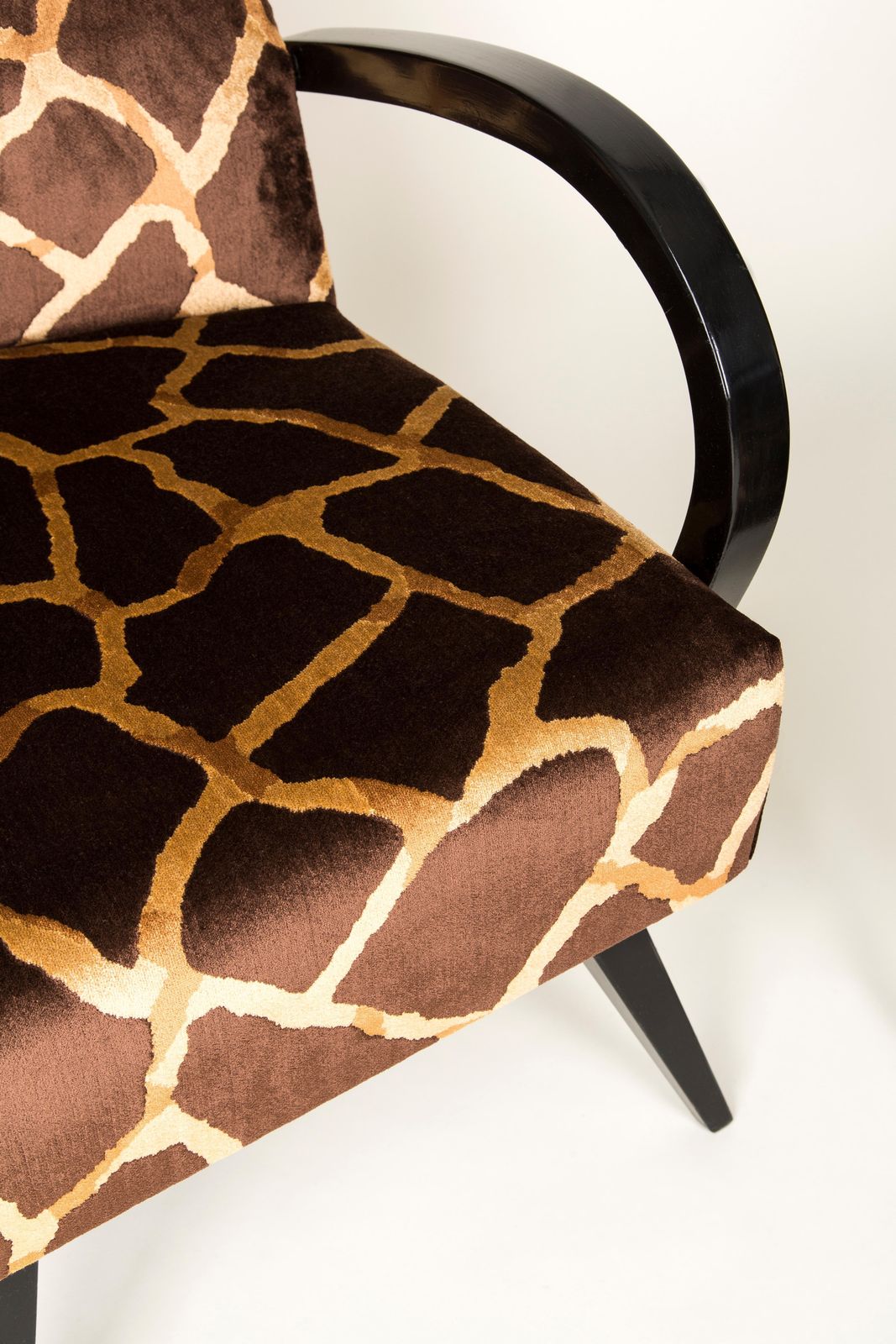 20th Century Pair Of Giraffe Brown And Beige Armchairs, 1960s photo for sale