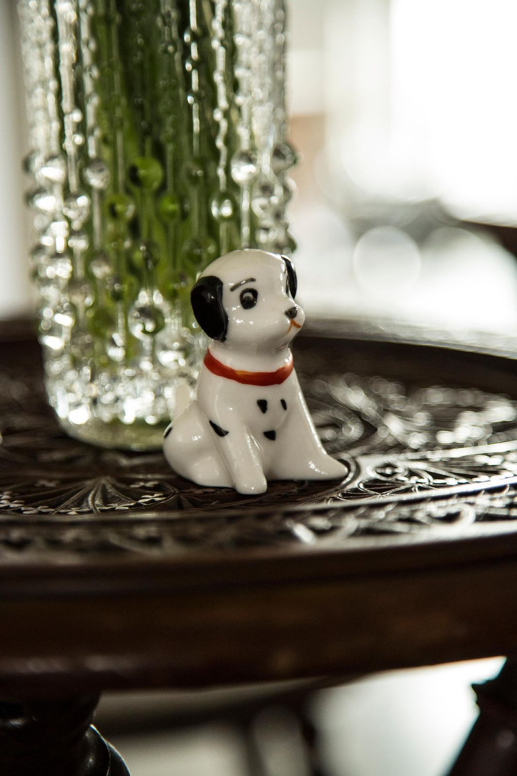Midcentury Mini White Dalmatian Dog Sculpture, Italy, 1960s photo vinterior