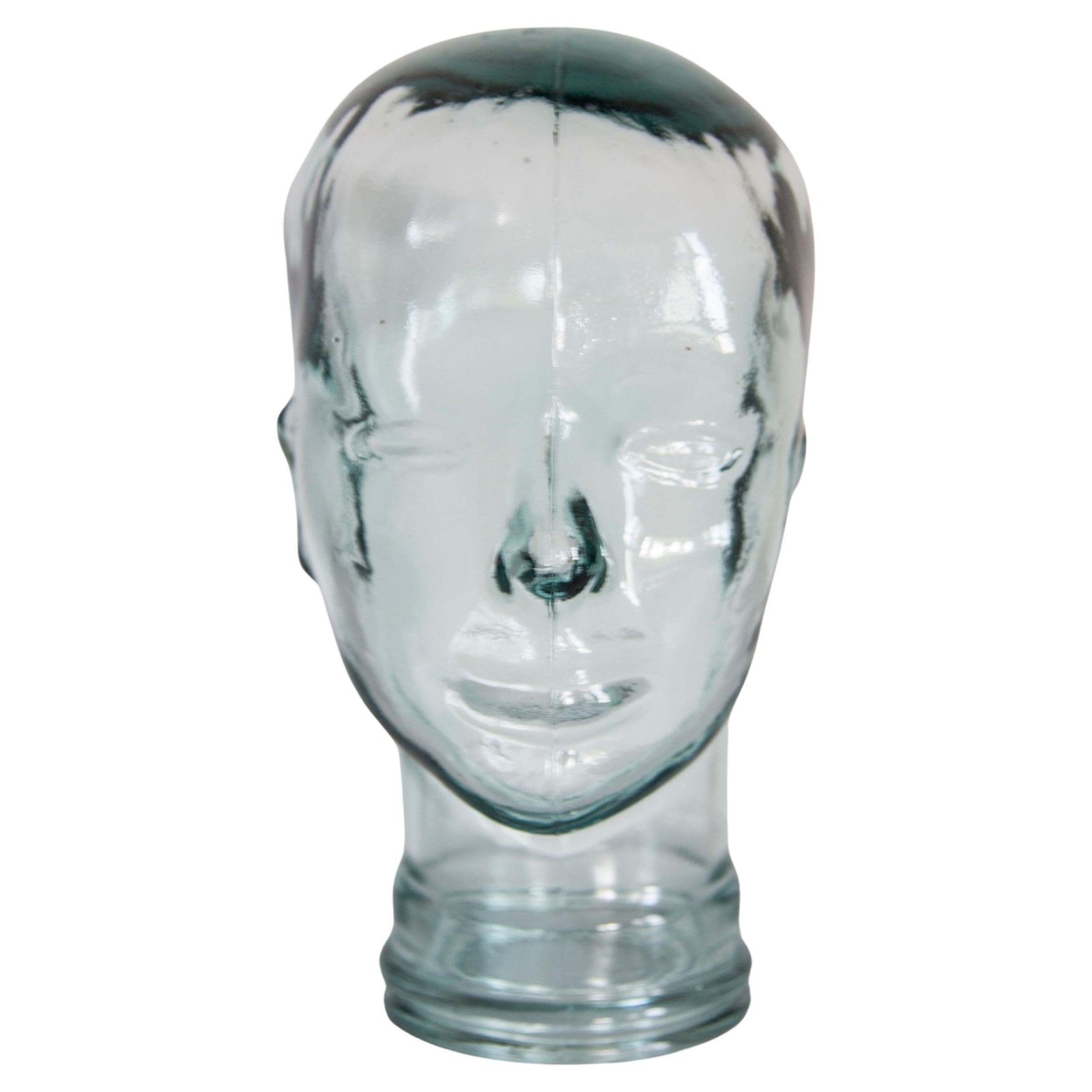 Transparant Vintage Decoratief Glazen Hoofdsculptuur, Ca. Jaren 1970, Duitsland