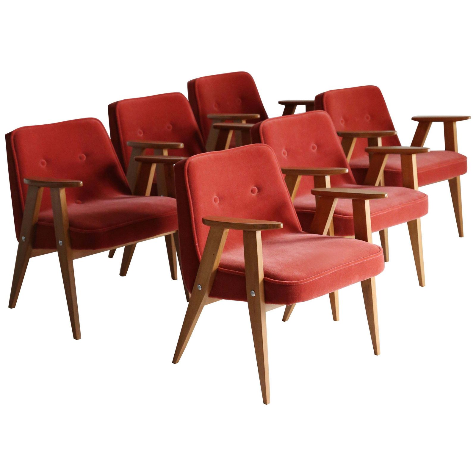 Set Of Six 366 Armchair, Jozef Chierowski, 1960s