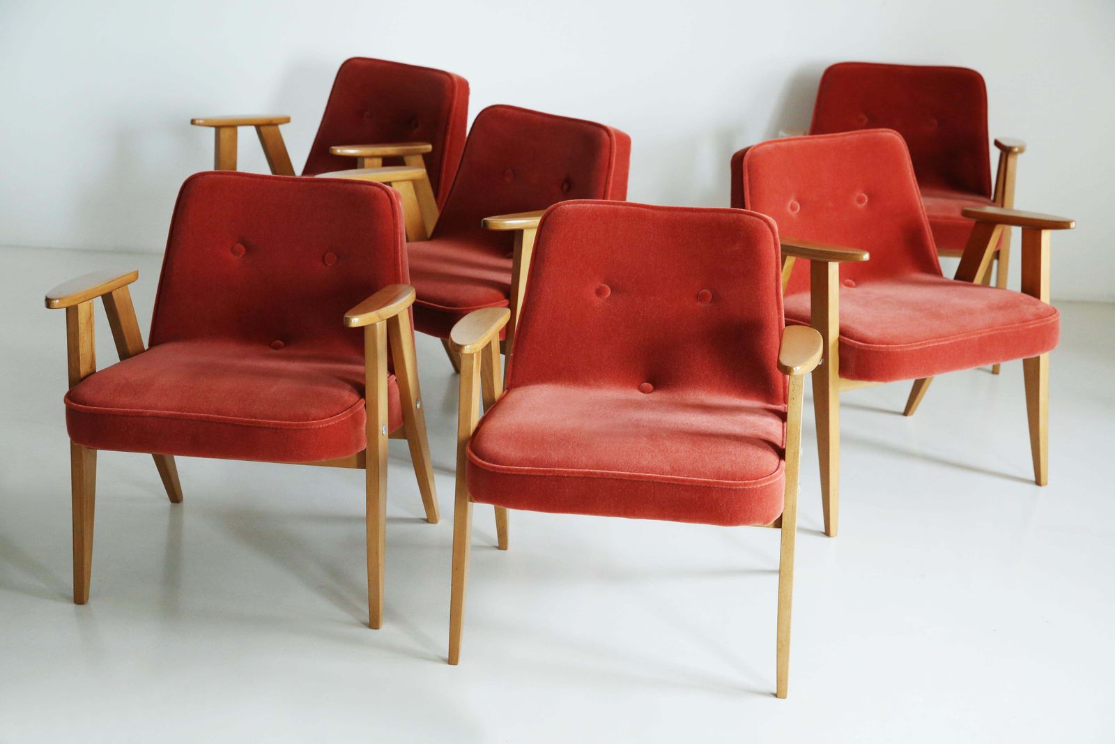 Set Of Six 366 Armchair, Jozef Chierowski, 1960s photo furniture