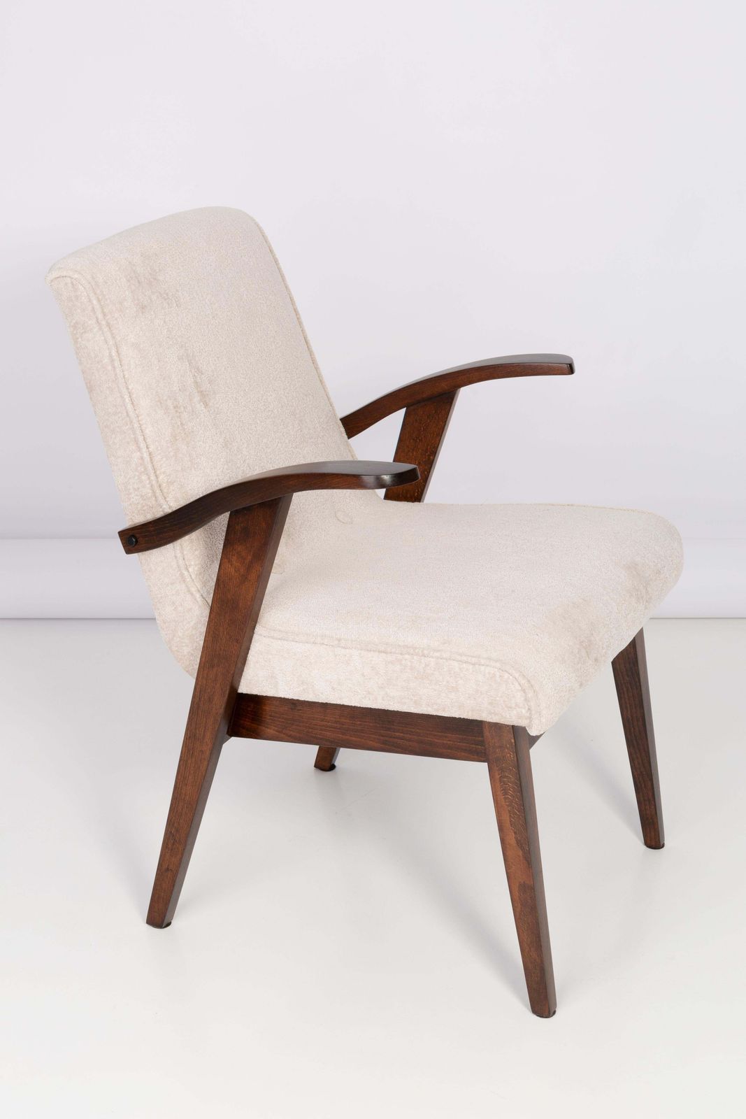 Eight 20th Century Vintage Light Cream Armchairs By Mieczyslaw Puchala, 1960s photo furniture