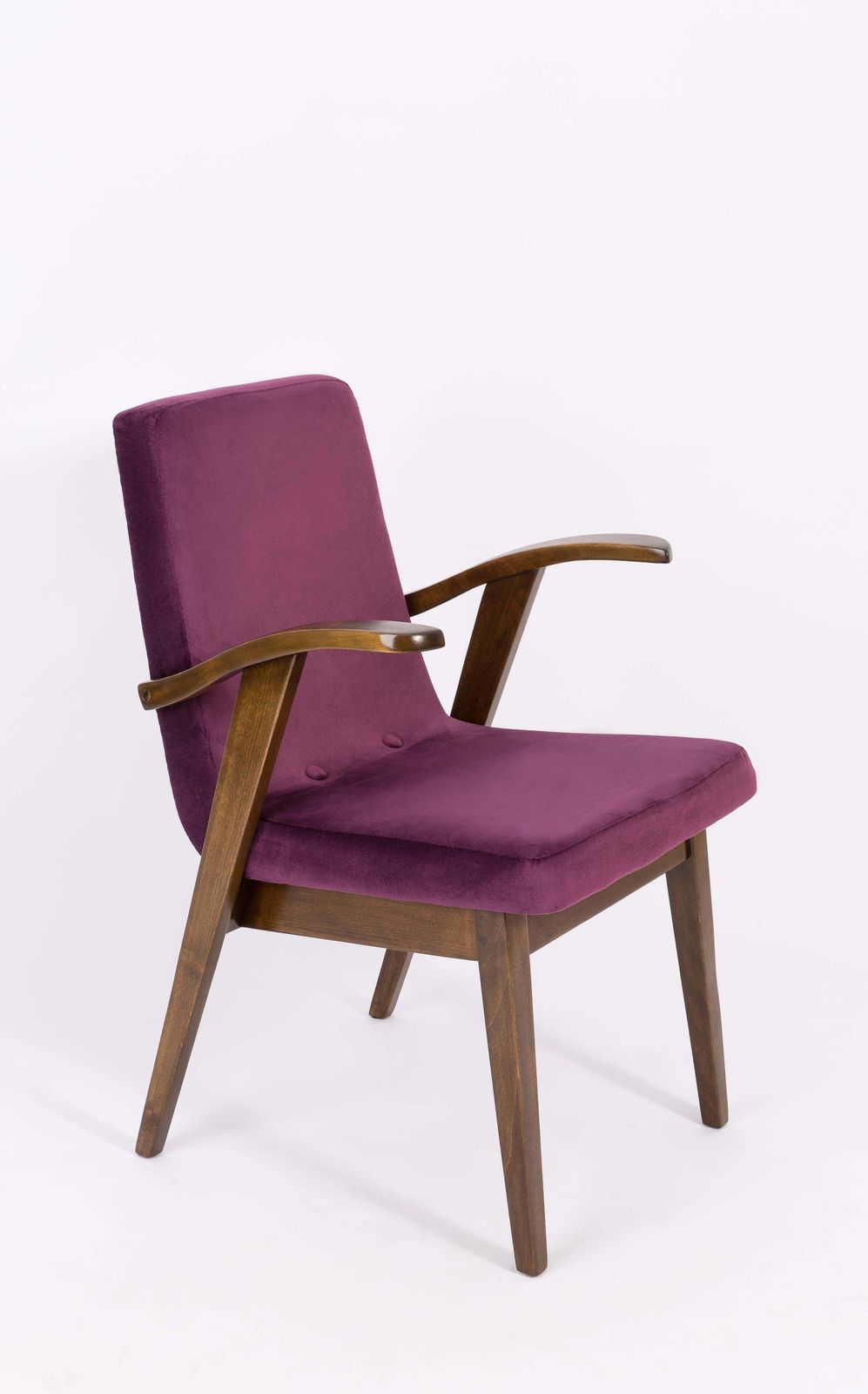 20th Century Vintage Plum Violet Armchair By Mieczyslaw Puchala, 1960s photo furniture