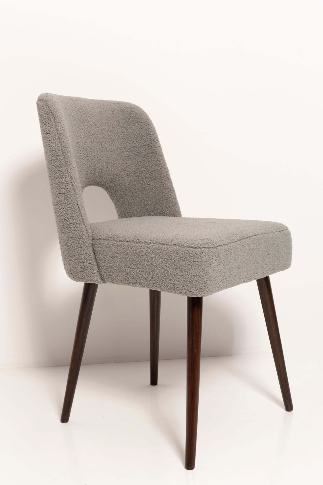 Set Of Four Gray Boucle 'Shell' Chairs, Europe, 1960s photo Furniture