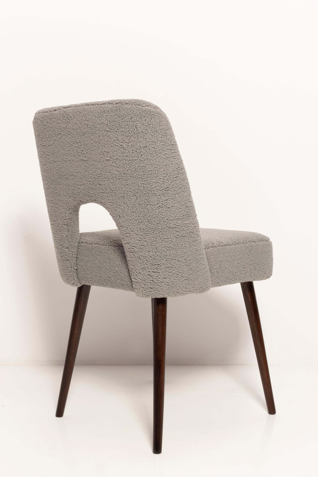 Furniture Set Of Four Gray Boucle 'Shell' Chairs, Europe, 1960s photo