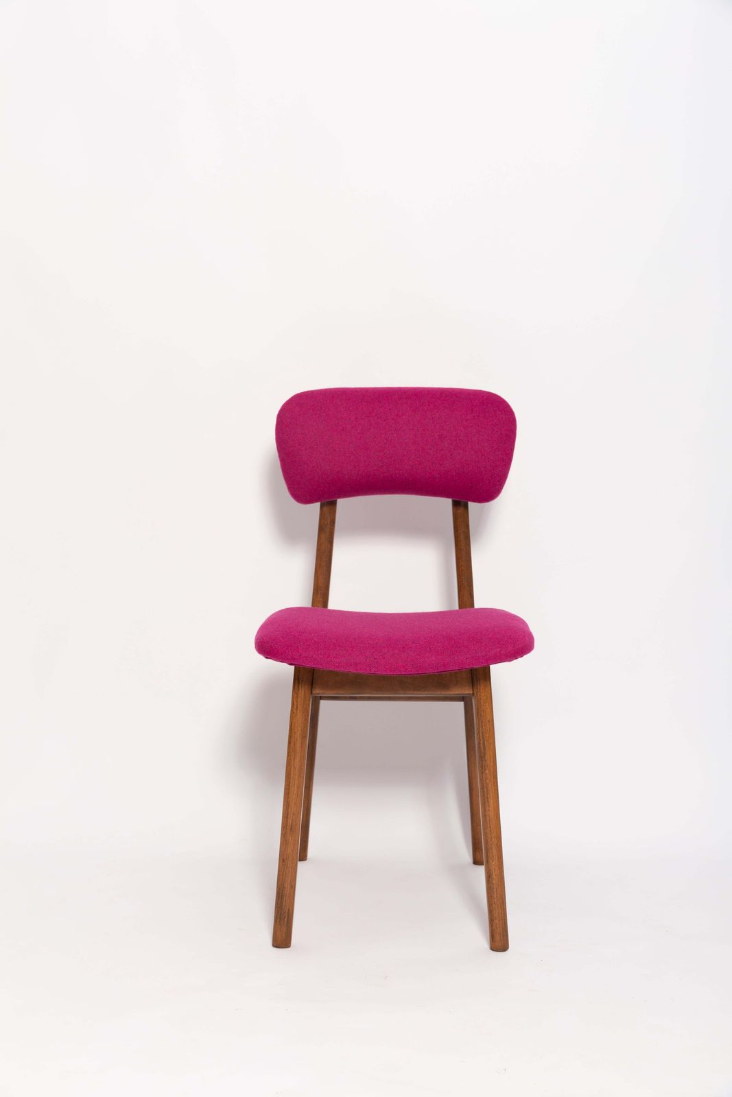 Set Of Six Mid Century Fuchsia Pink Wool Chairs, Rajmund Halas, Europe, 1960s photo 2551.0