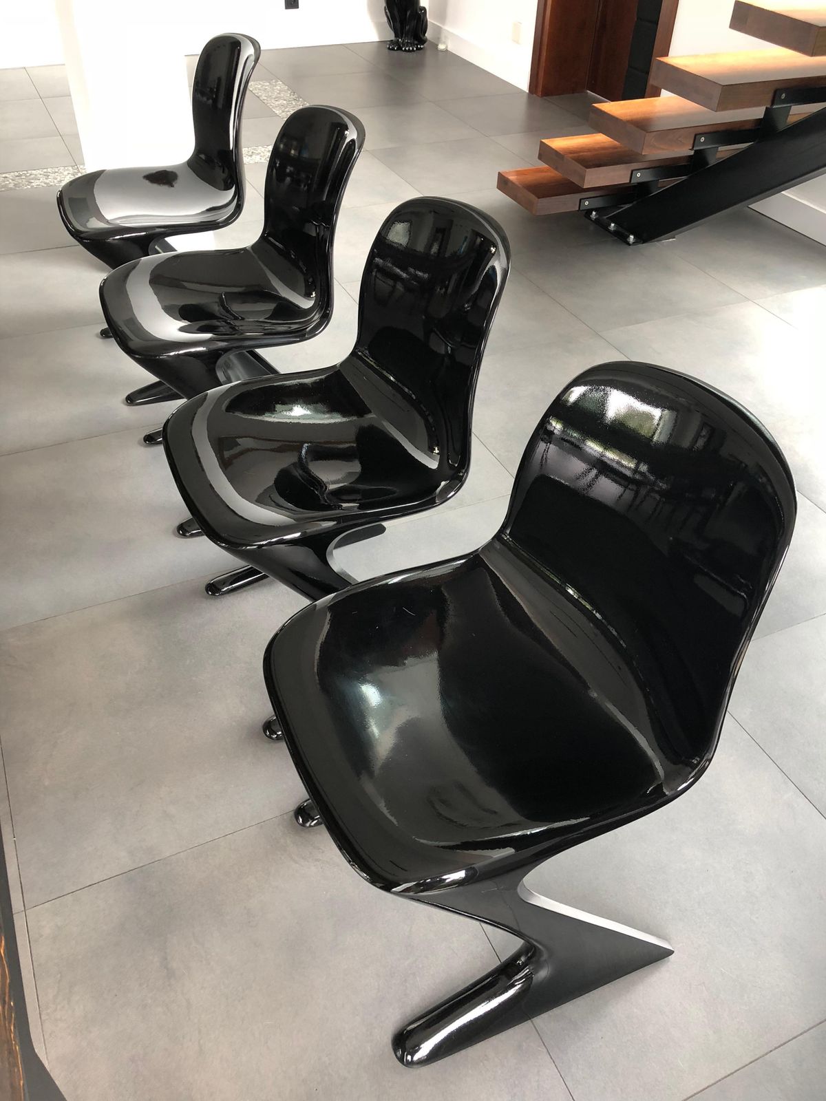 Set Of Four Kangaroo Chairs Designed By Ernst Moeckl, Germany, 1968 photo vintage
