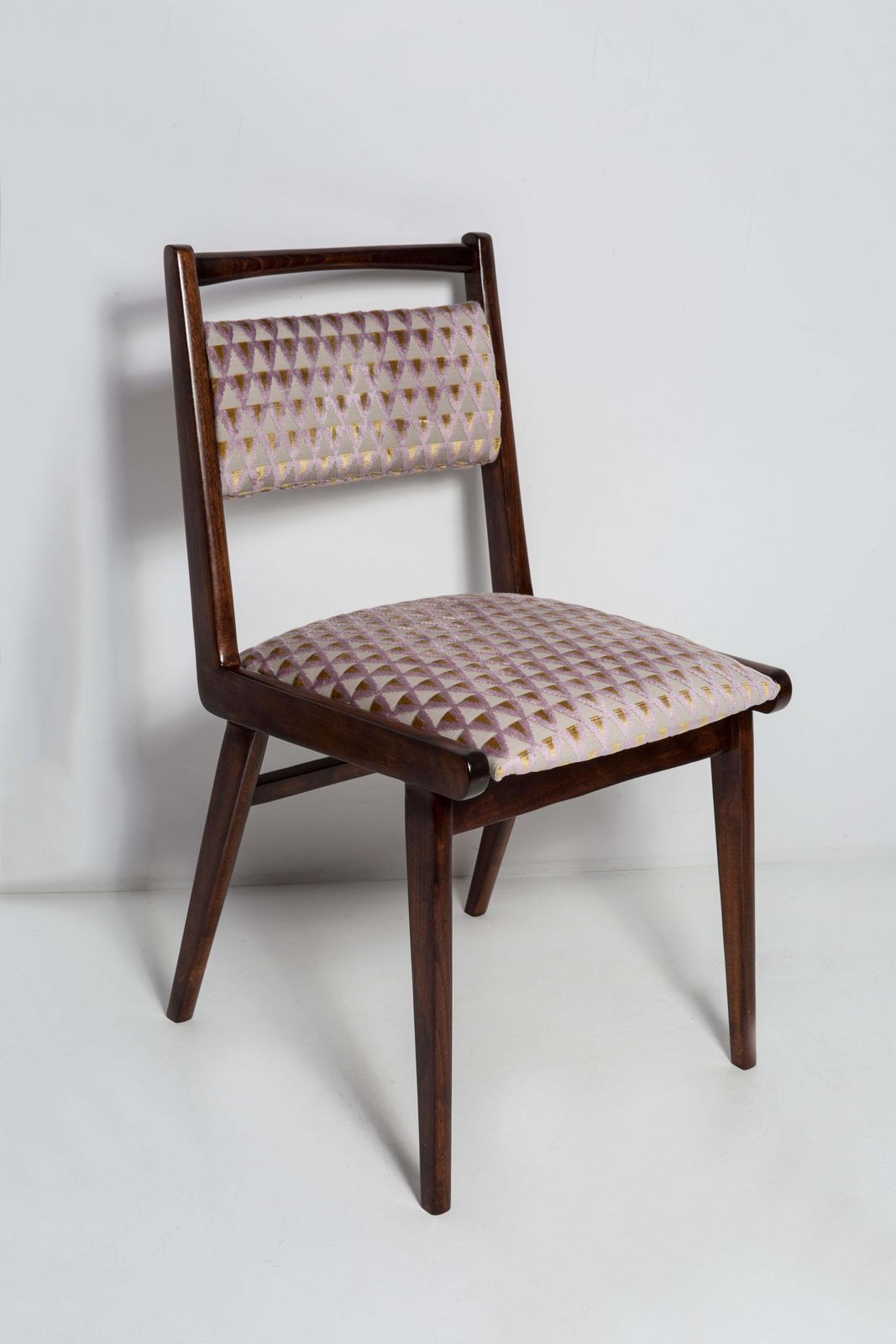 Set Of Eight Mid Century Light Purple Amuleto Velvet Jar Chairs, Poland, 1960s photo furniture