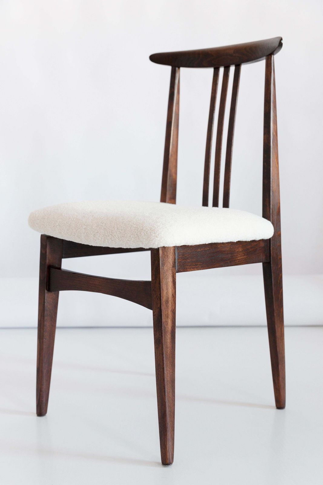 Twelve Mid Century Light Boucle Chair, Designed By M. Zielinski, Europe, 1960s photo for sale