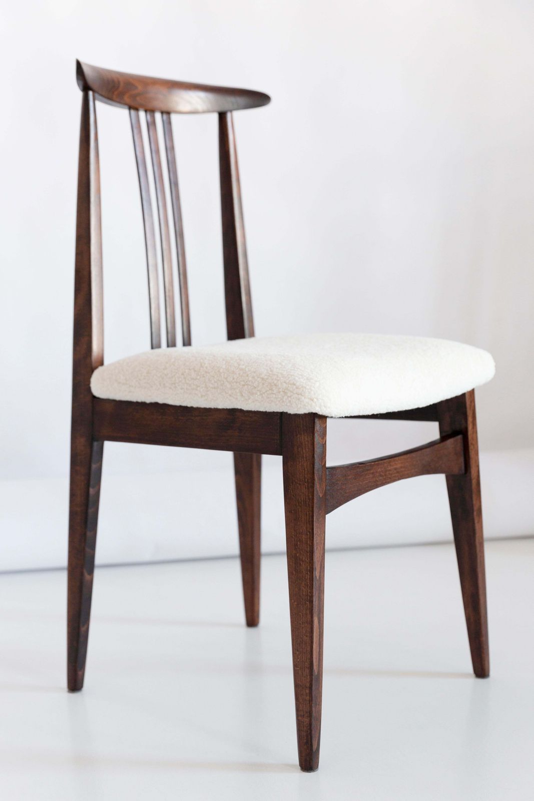 Twelve Mid Century Light Boucle Chair, Designed By M. Zielinski, Europe, 1960s photo vinterior
