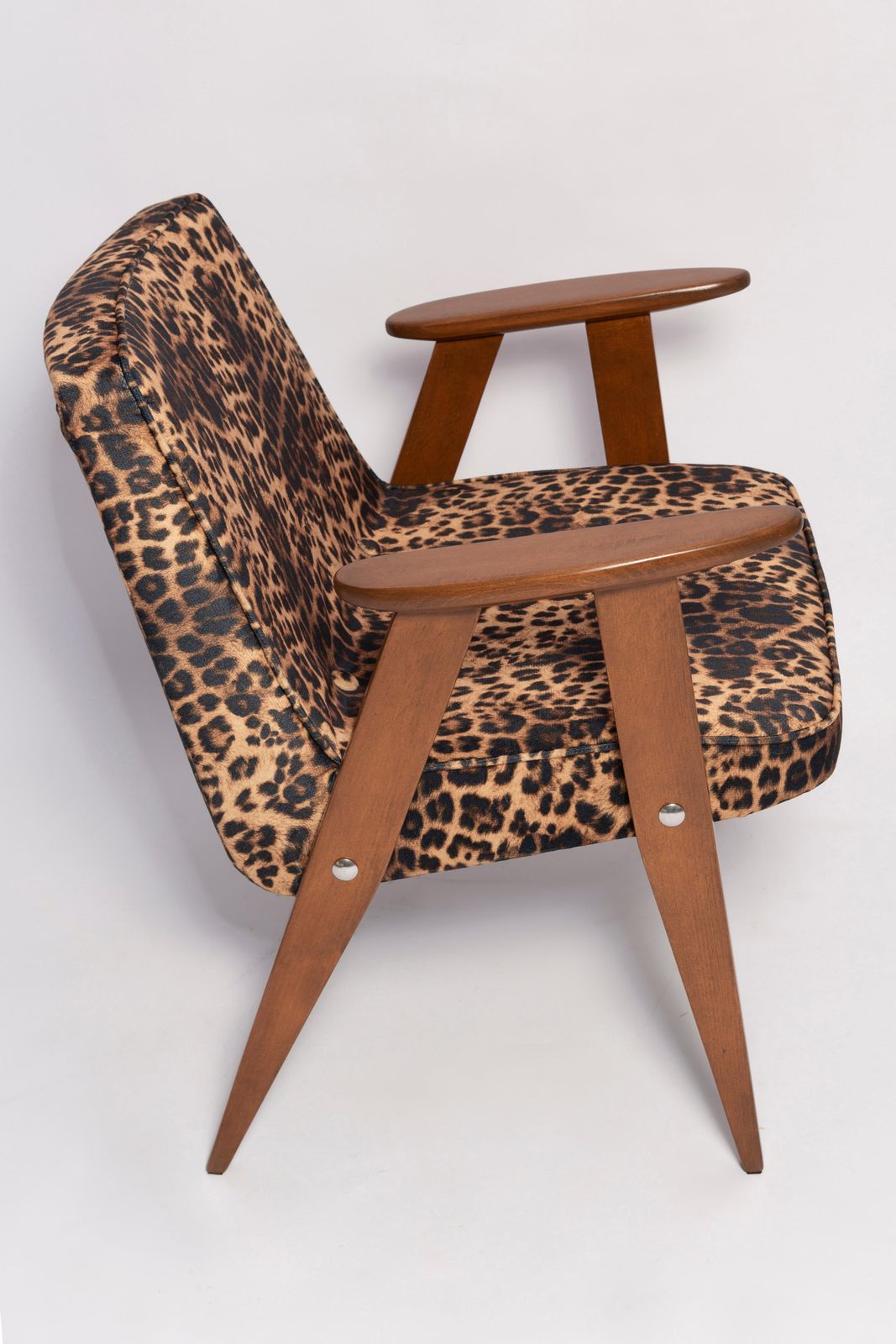Mid Century 366 Armchair In Leopard Print Velvet, Jozef Chierowski, Europe 1960s photo buy