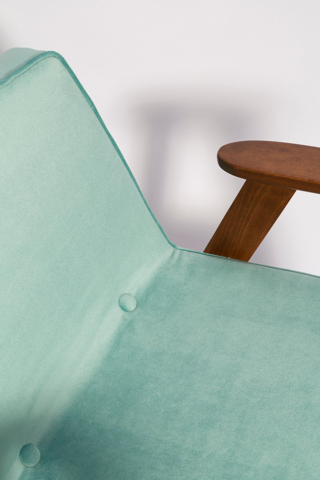 Mid Century 366 Armchair, Mint Green Velvet, By Jozef Chierowski, Europe, 1960s photo 1276.0