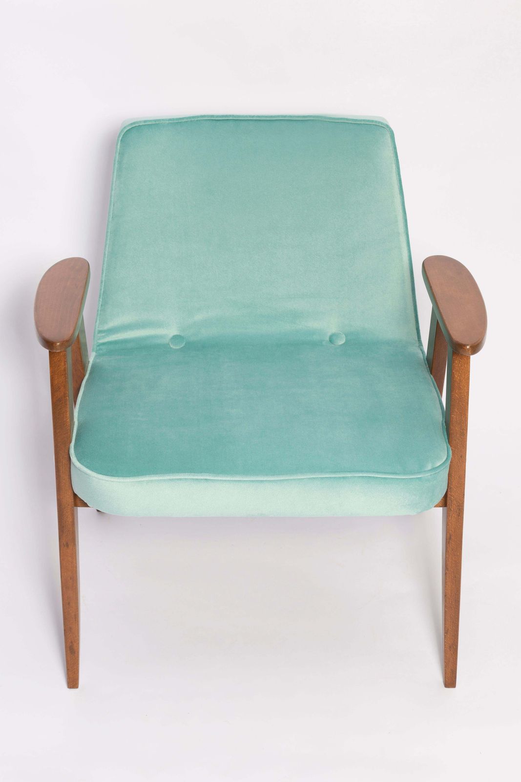 1276.0 Mid Century 366 Armchair, Mint Green Velvet, By Jozef Chierowski, Europe, 1960s photo