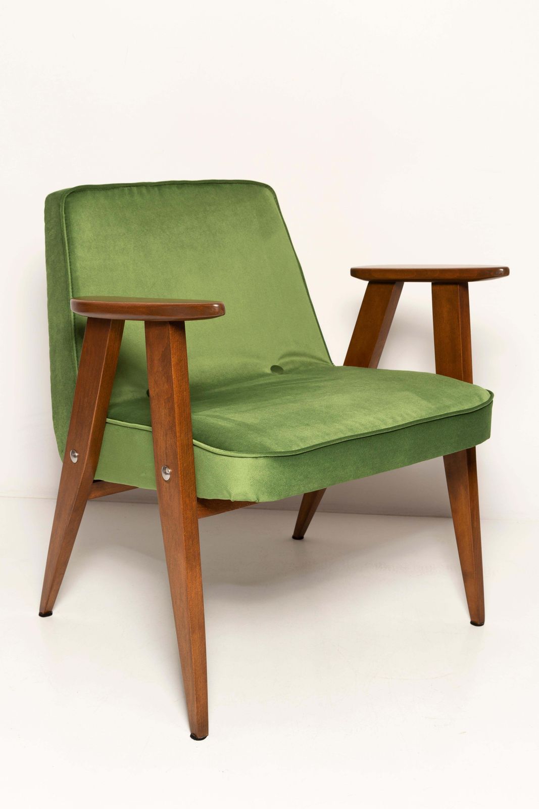 Mid Century 366 Armchair In Green Velvet, By Jozef Chierowski, Europe, 1960s photo for sale