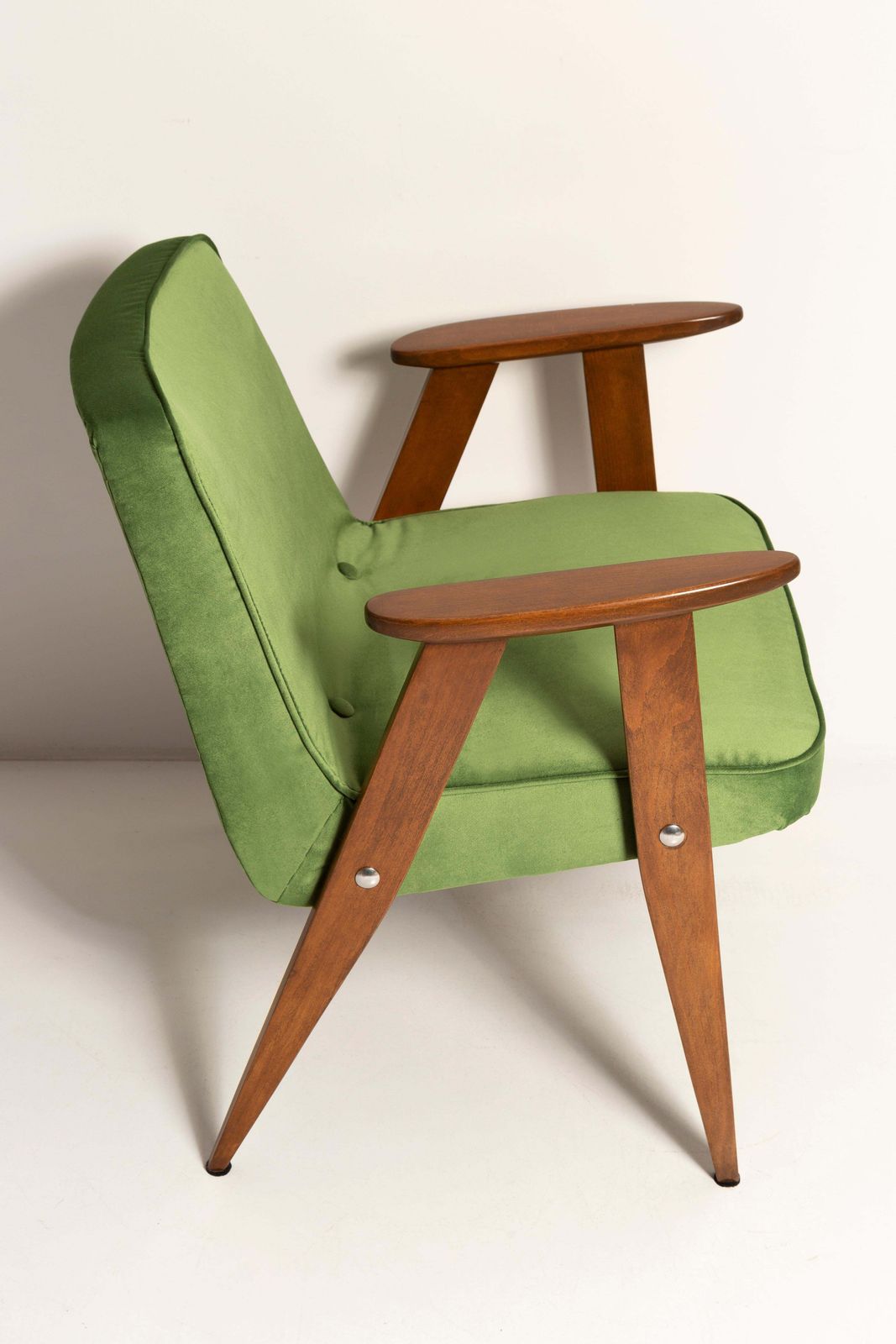 Mid Century 366 Armchair In Green Velvet, By Jozef Chierowski, Europe, 1960s photo buy