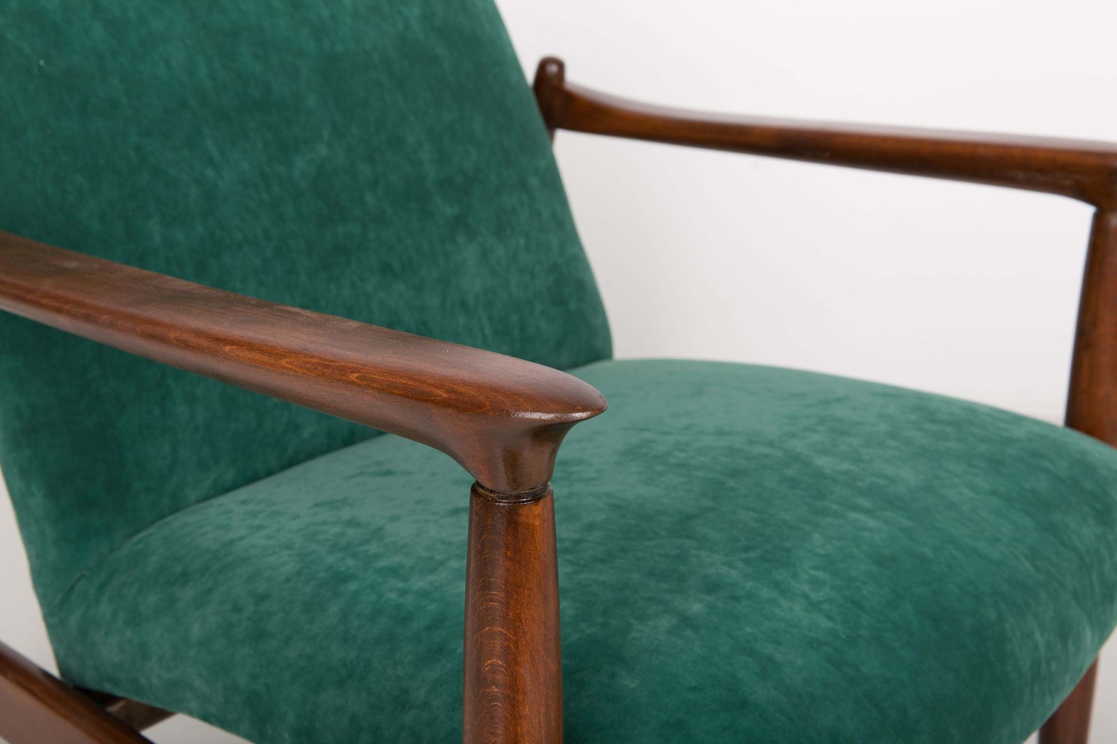 Mid Century Dark Green Velvet Armchair, Edmund Homa, Europe, 1960s photo for sale