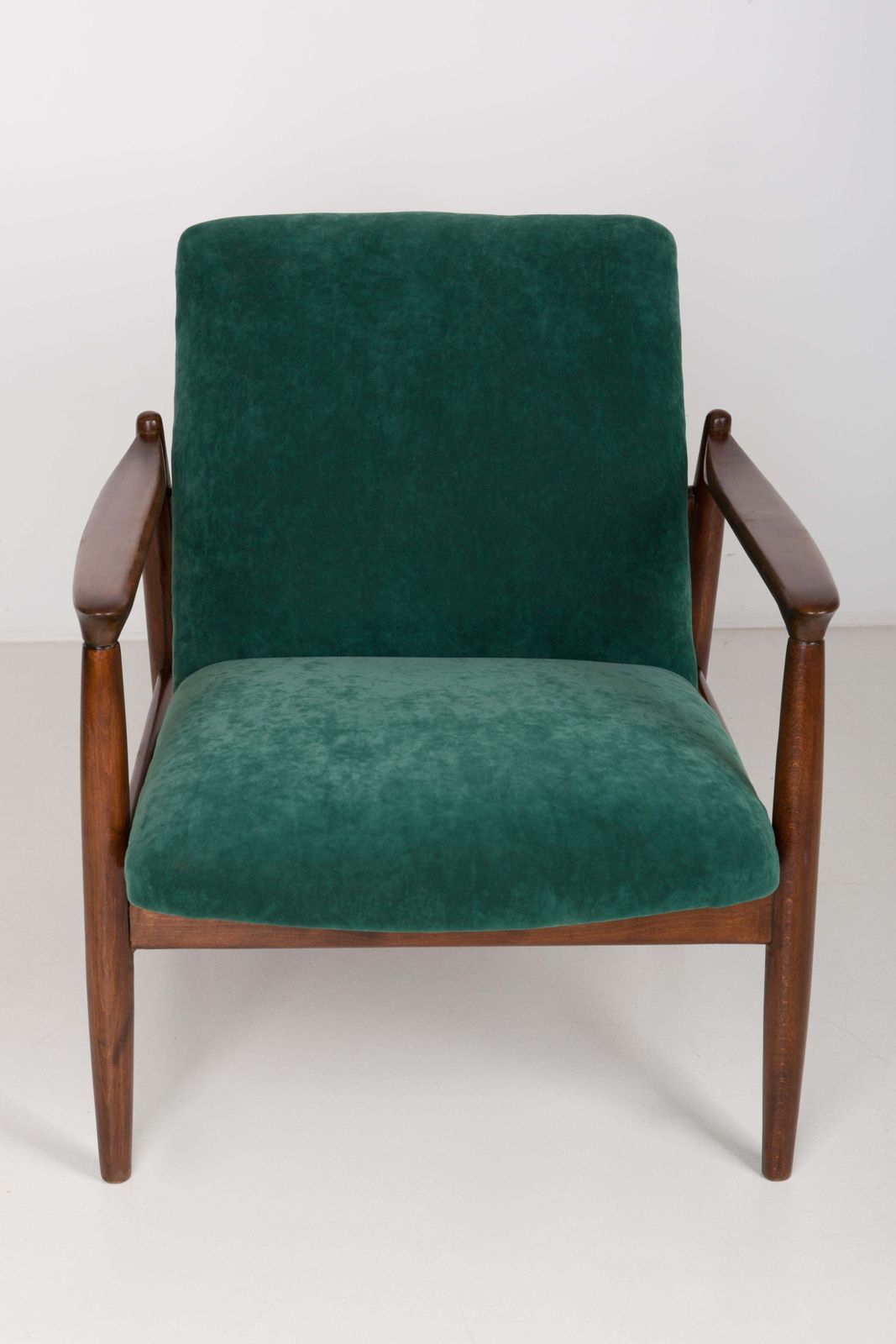 Mid Century Dark Green Velvet Armchair, Edmund Homa, Europe, 1960s photo vinterior